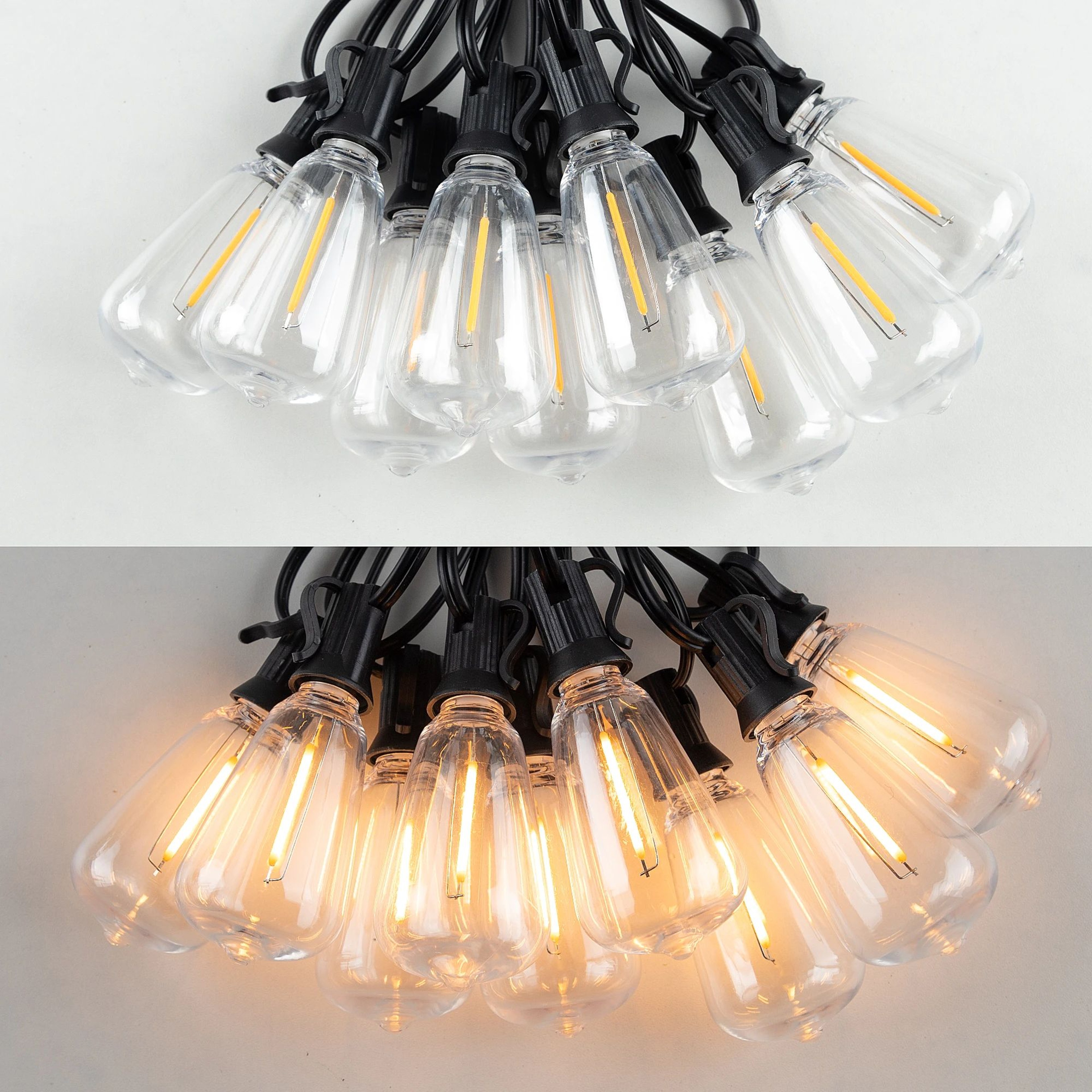 ST38 Outdoor LED String Lights  1W Shatterproof Dimmable Patio Lights With EU Plug 2