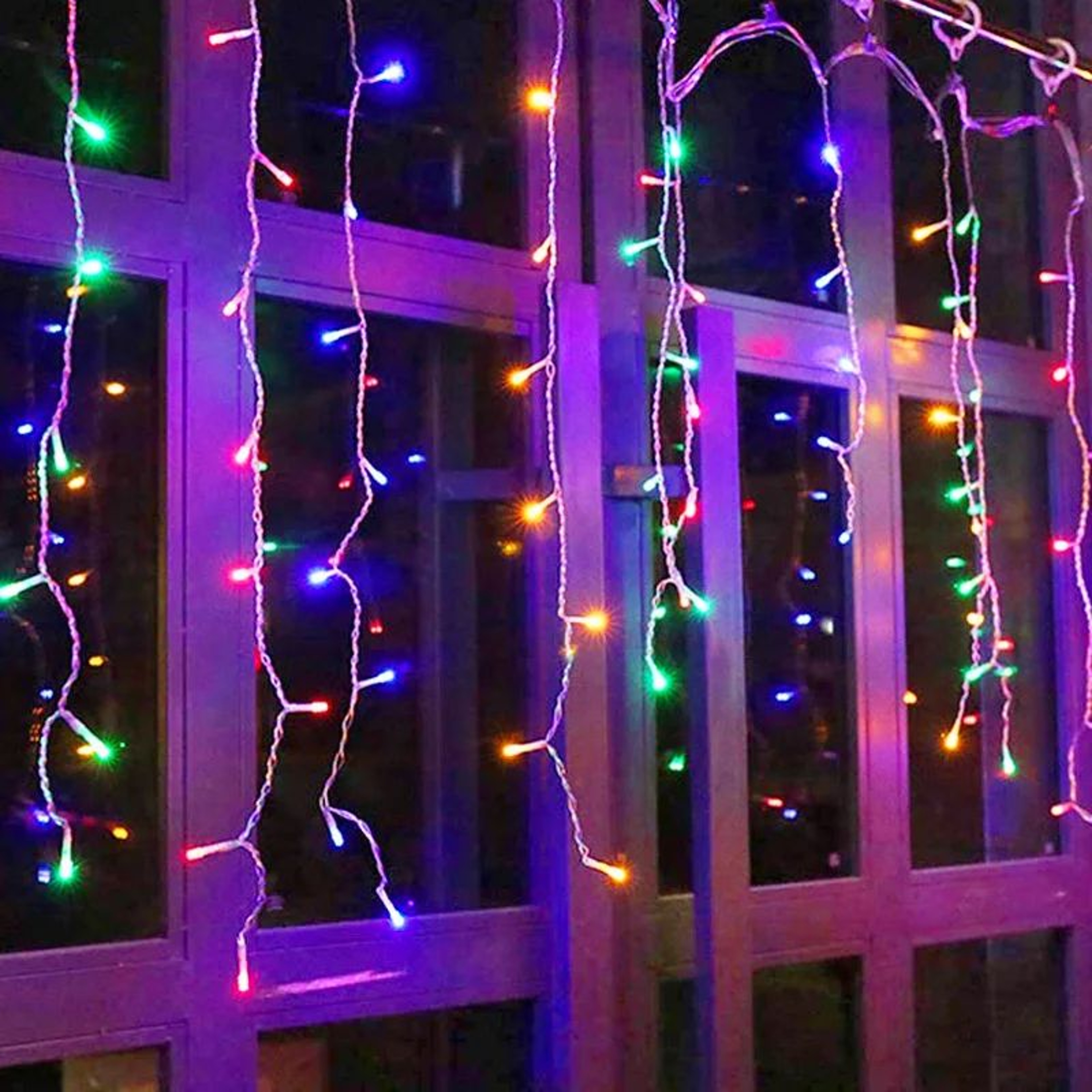 5M LED Icicle String Lights 96 LED 8 Modes Outdoor Christmas Eaves Garland 9