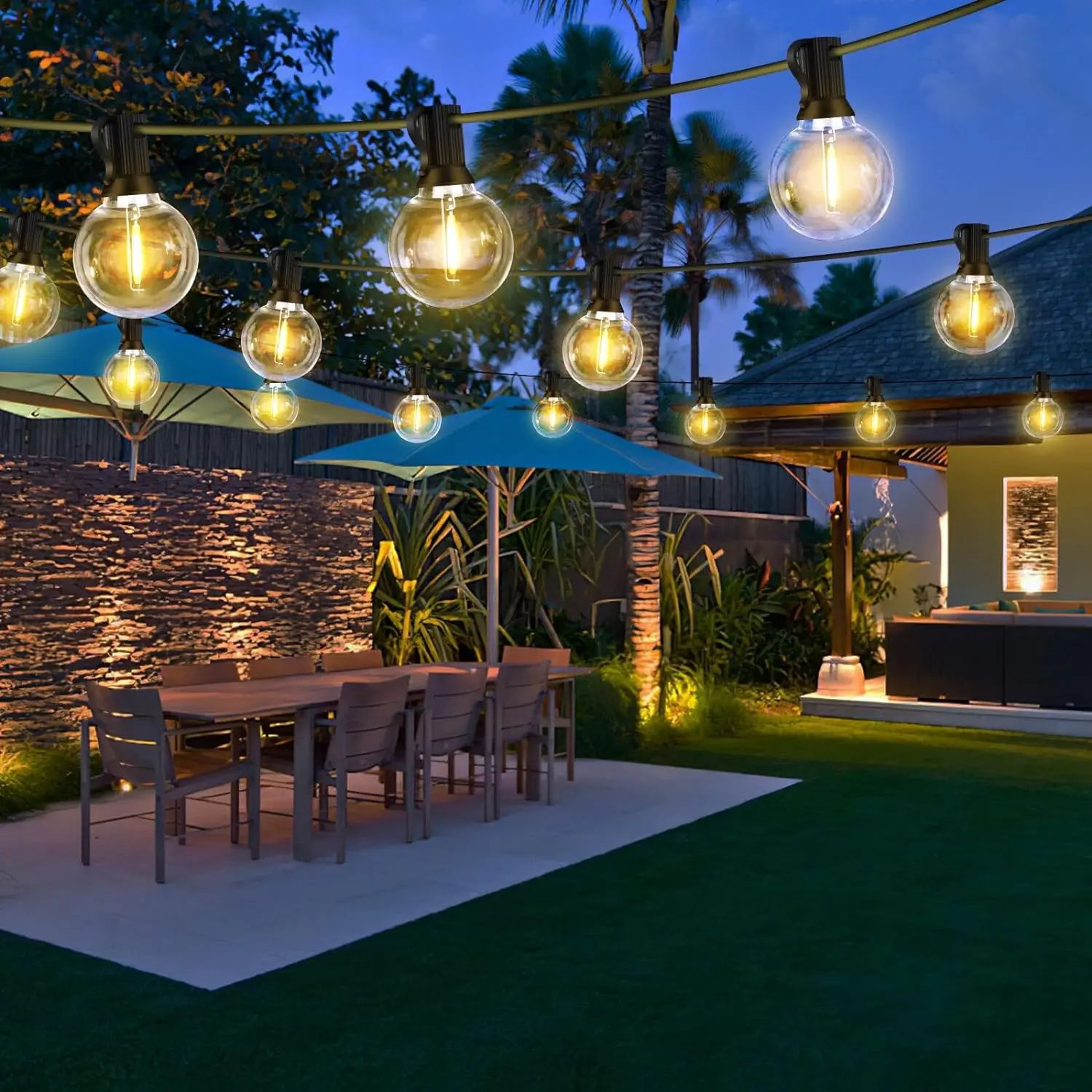 G40 LED Globe Outdoor String Lights With EU Plug  IP65 Shatterproof Patio Lights 4