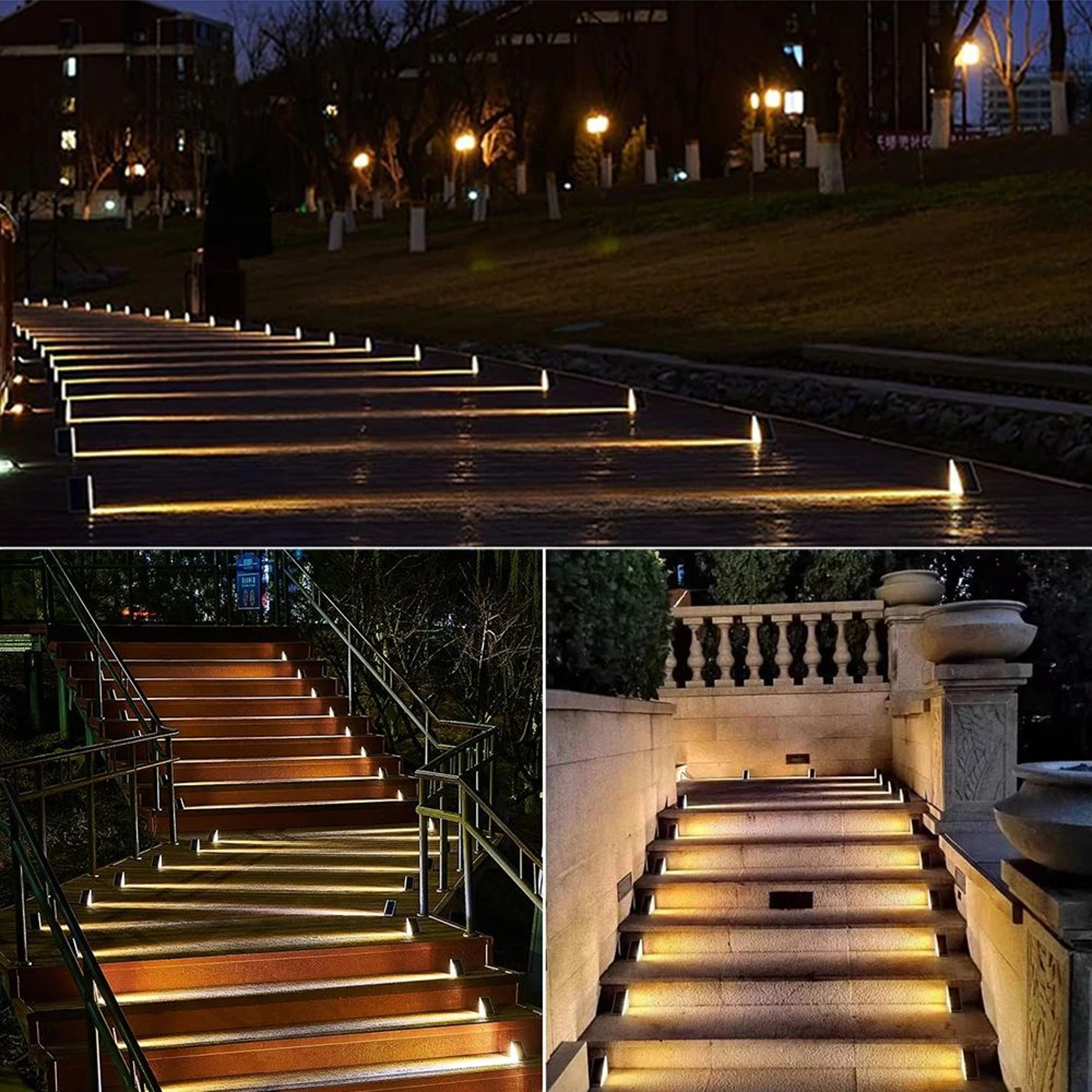 Solar Step Lights IP67 Waterproof Warm White And RGB Outdoor Stair Lights 4
