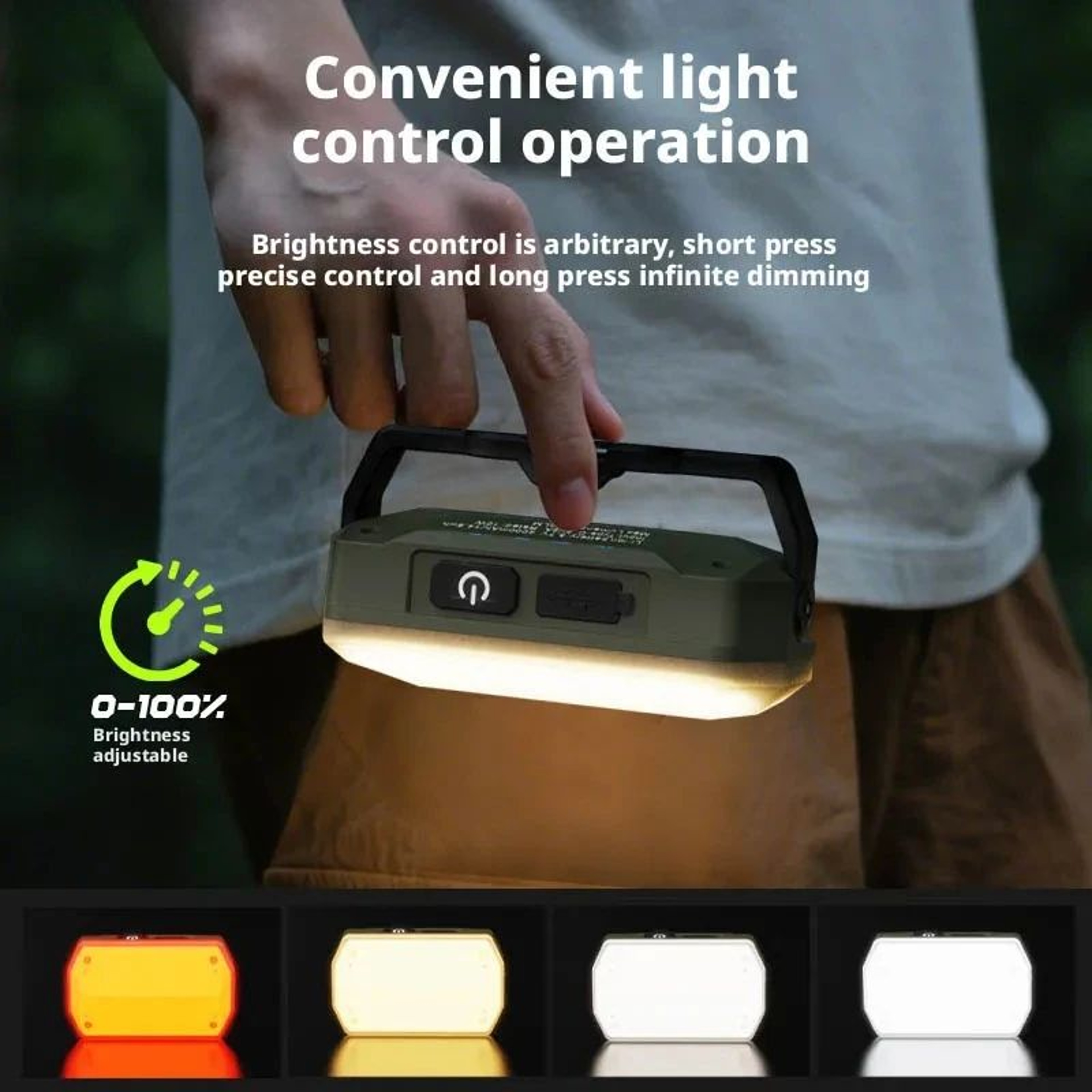 4000mAh Magnetic Rechargeable Camping Lantern And LED Work Light 4