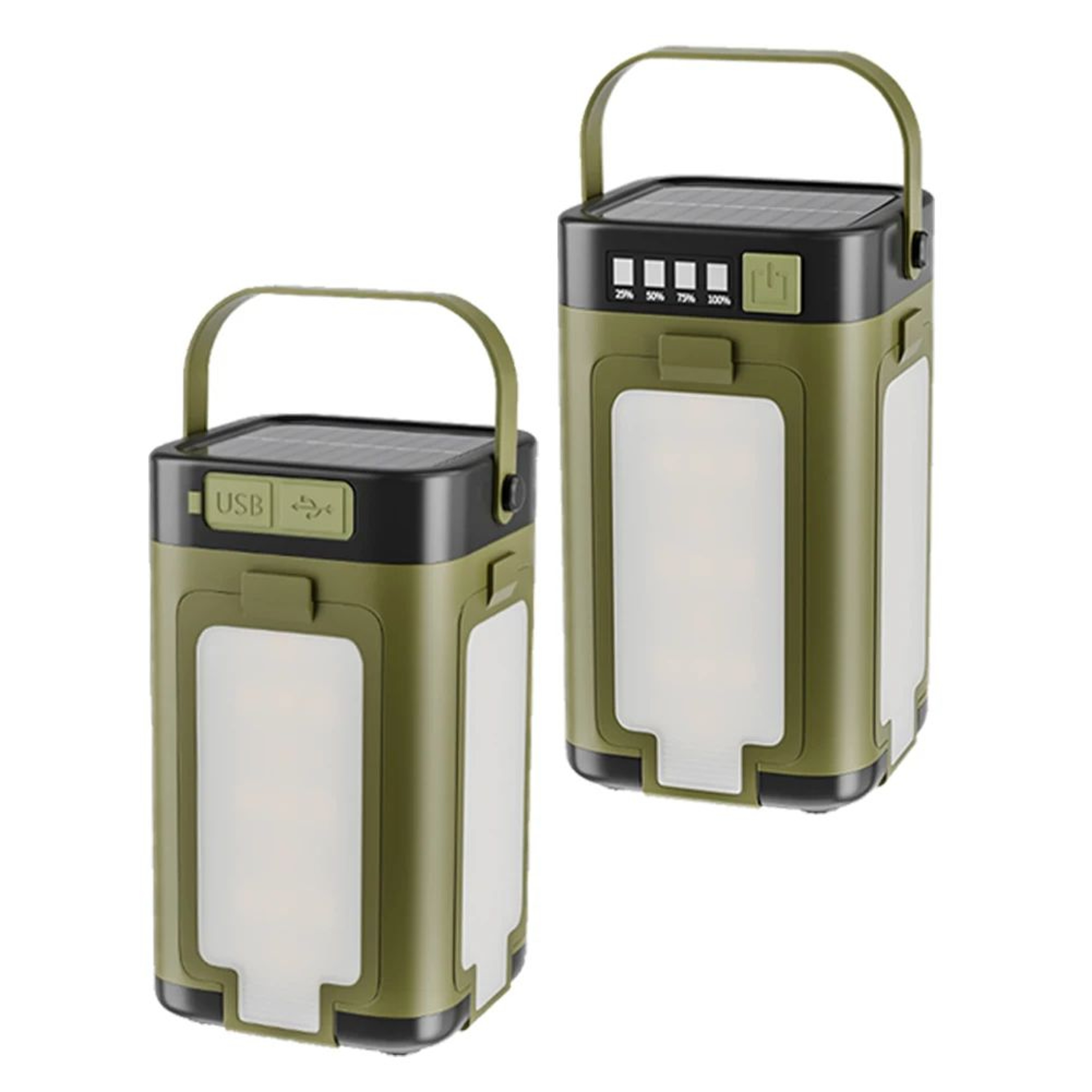 Foldable Solar Camping Lantern With Power Bank And Portable LED Flashlight 1