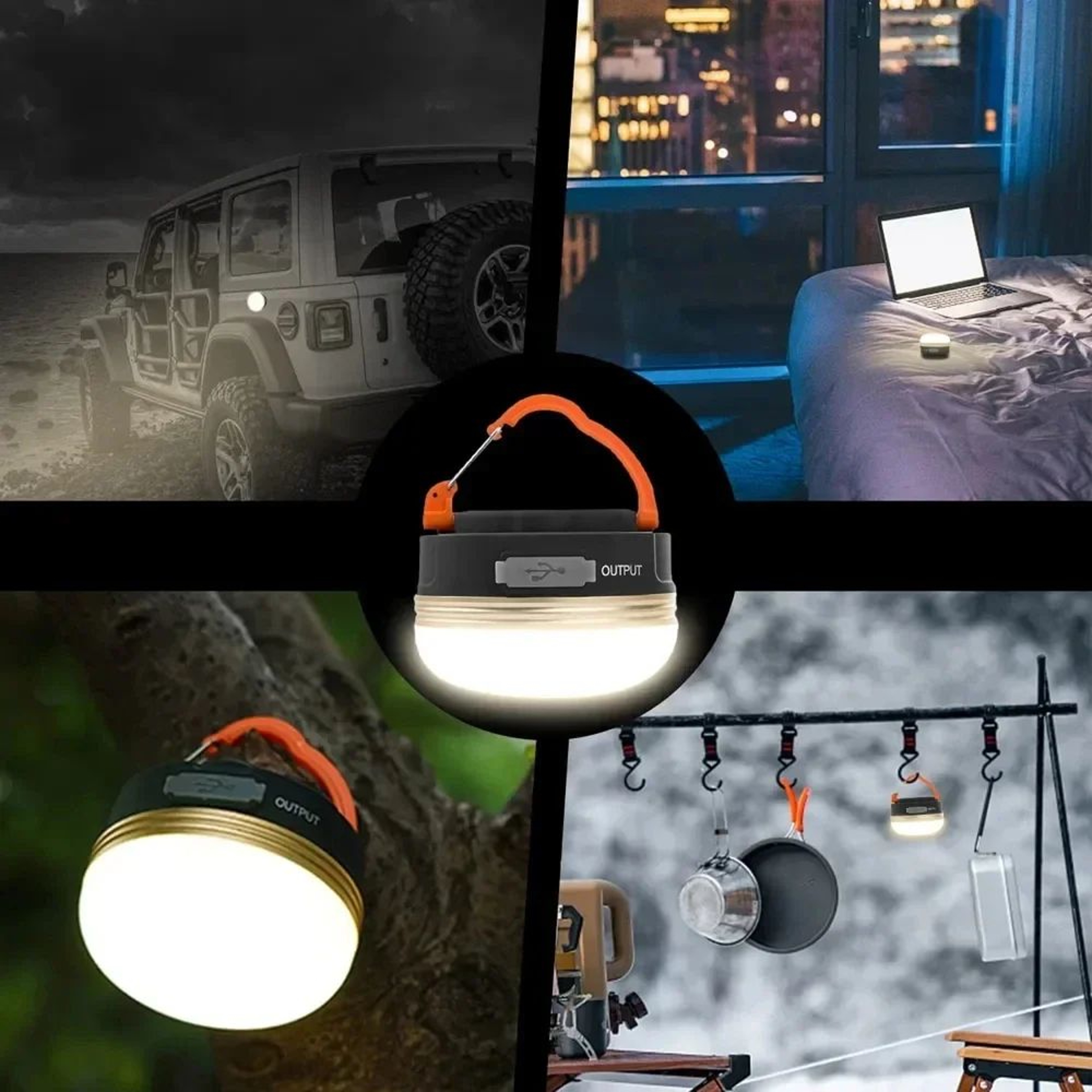 20W Portable LED Camping Lantern With 5 Light Modes And Retractable Hook 5