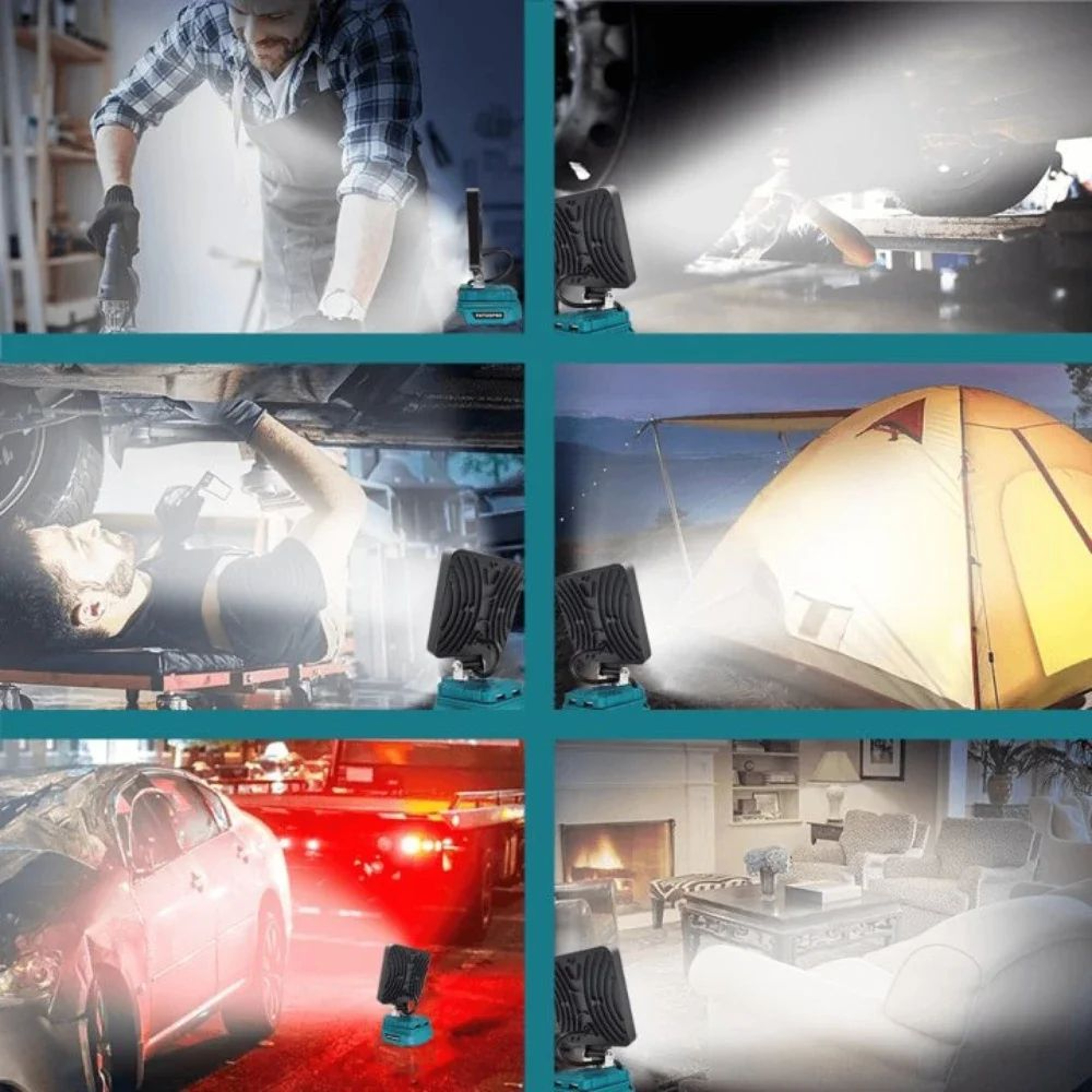 16 LED Cordless Work Light For Makita 18V Battery With Adjustable Base 5