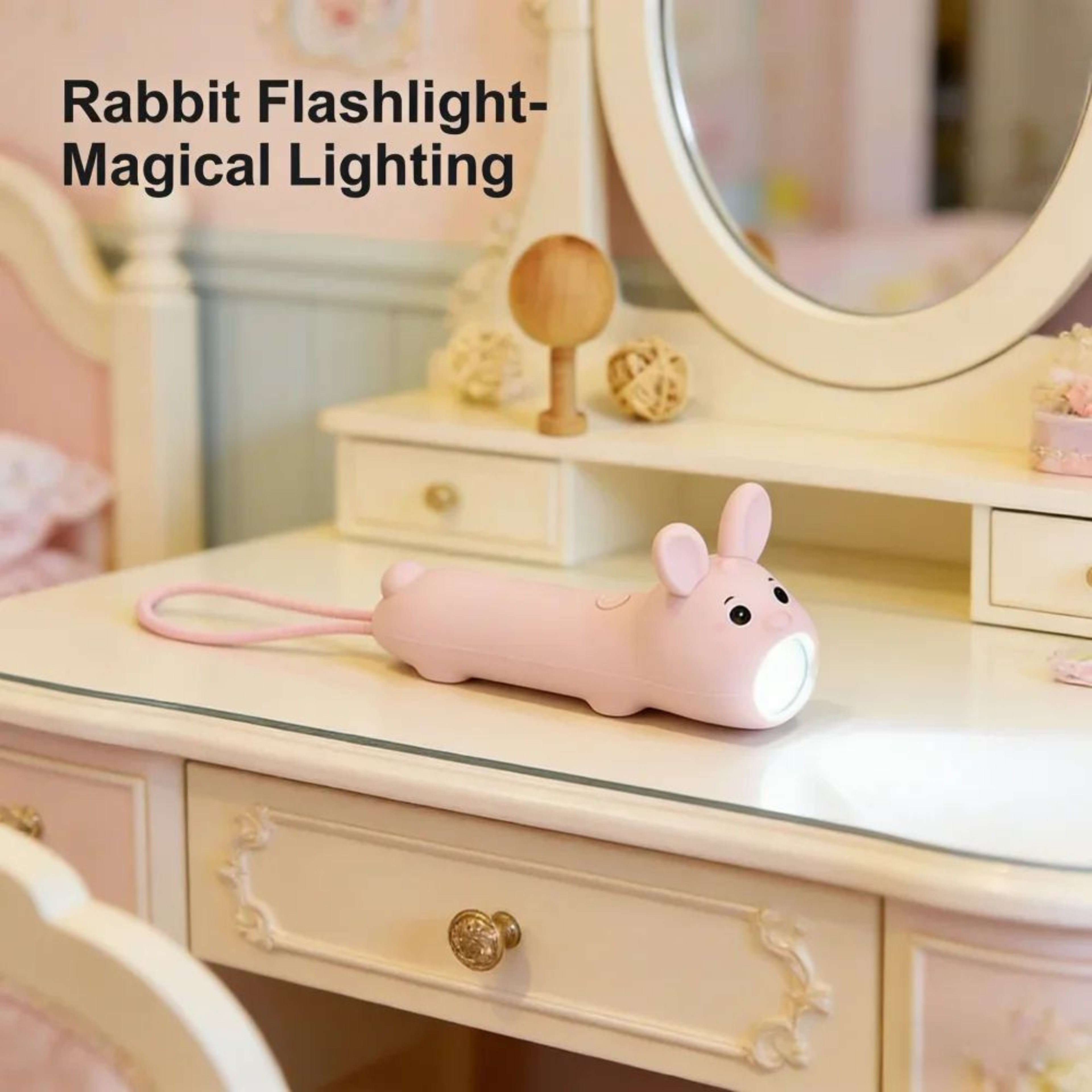 Soft Silicone Kids LED Flashlight USB Rechargeable Bear Rabbit Torch 1