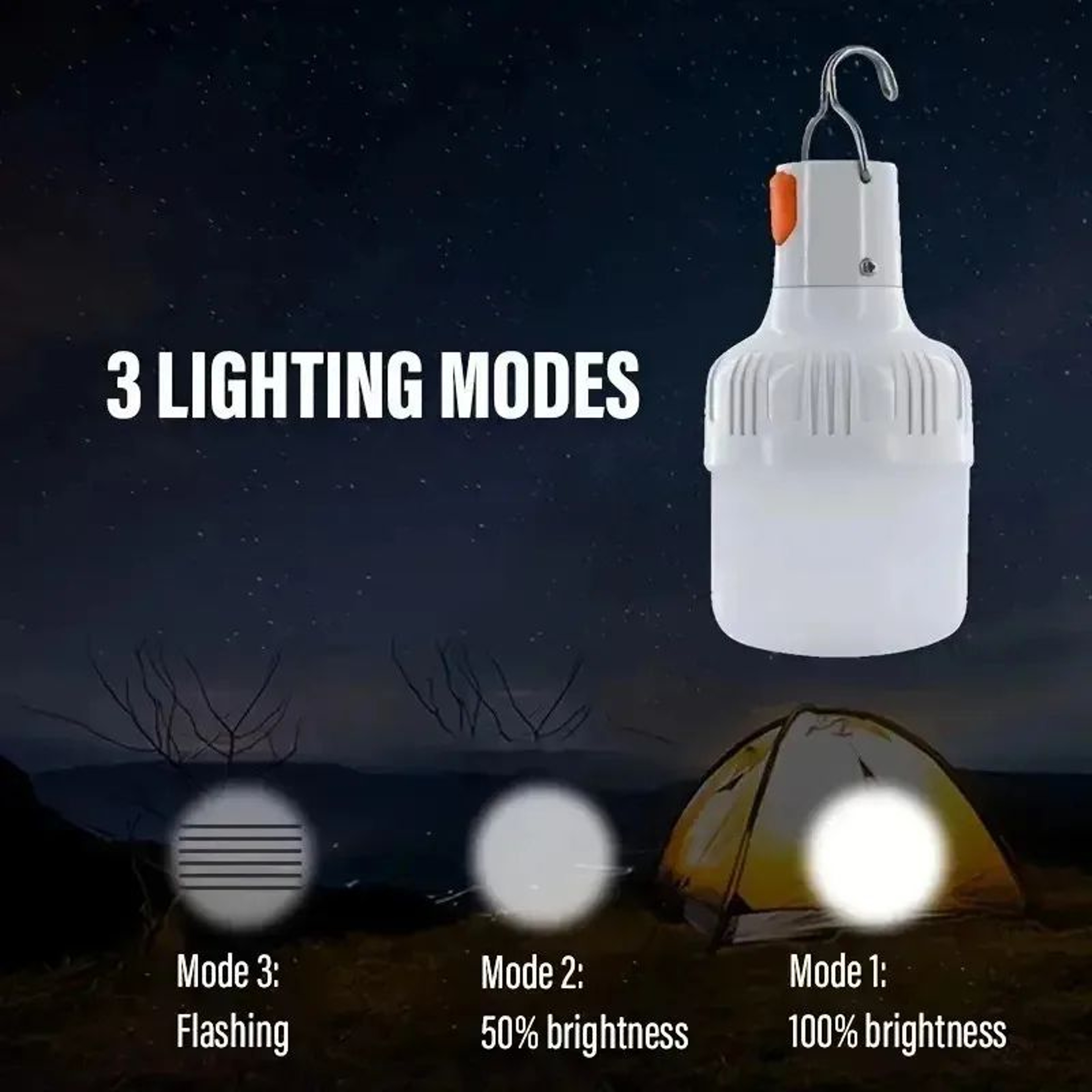 Rechargeable LED Camping Light With Flashing Mode For Tent Emergency And Outdoor Use 1