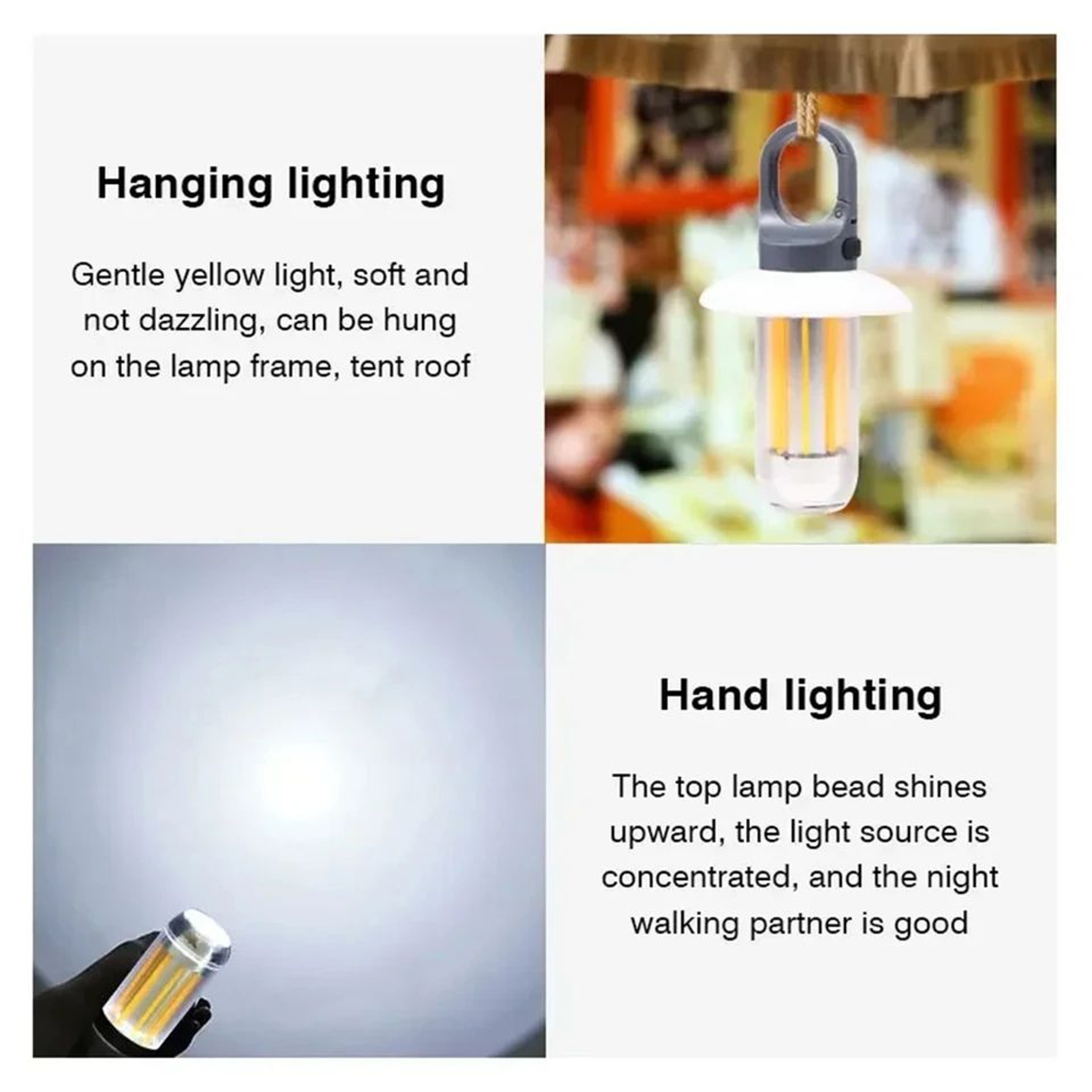 USB Rechargeable LED Camping Work Light With Hanging Hooks 5