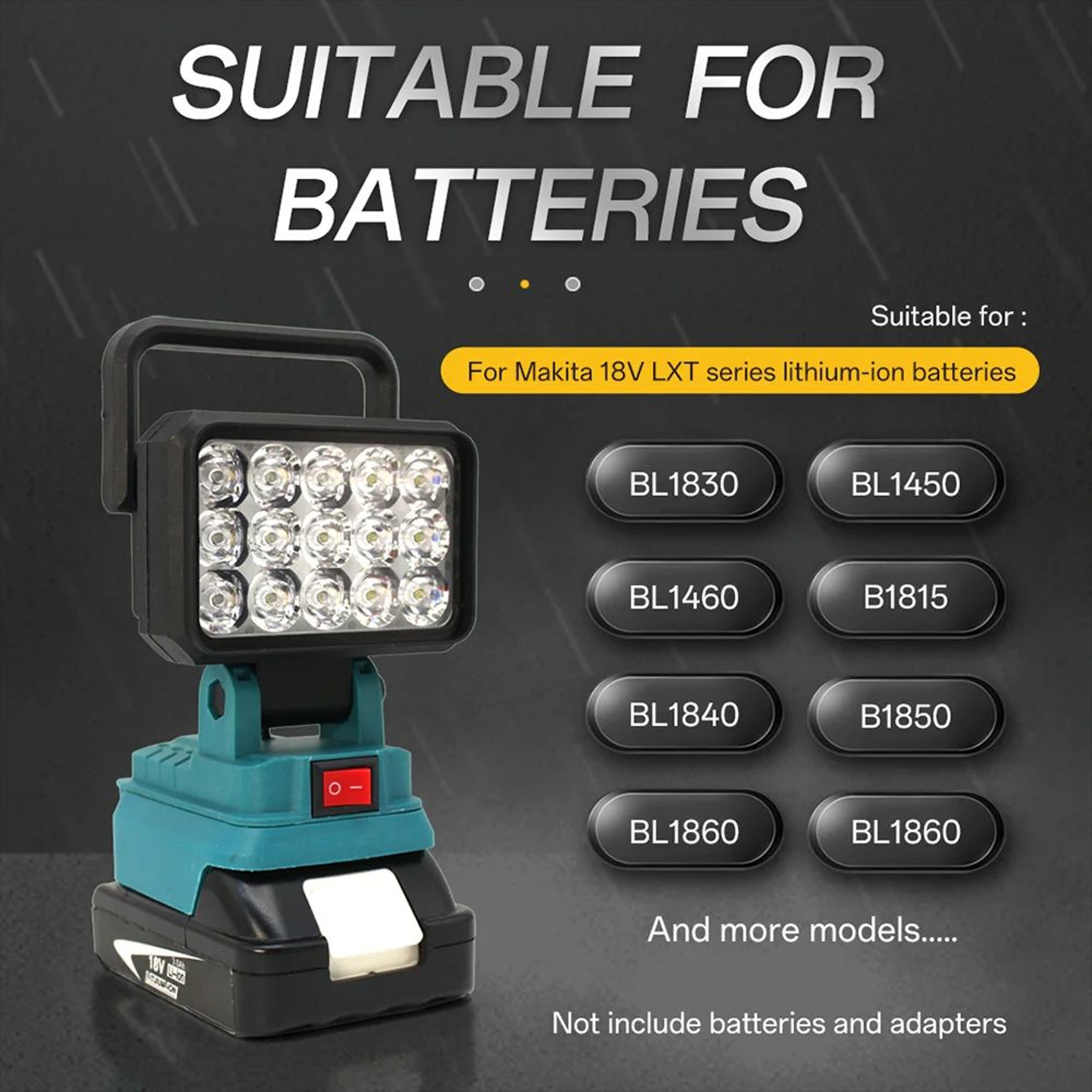 15 LED Cordless Work Light With USB Power Bank For Tool Batteries 3