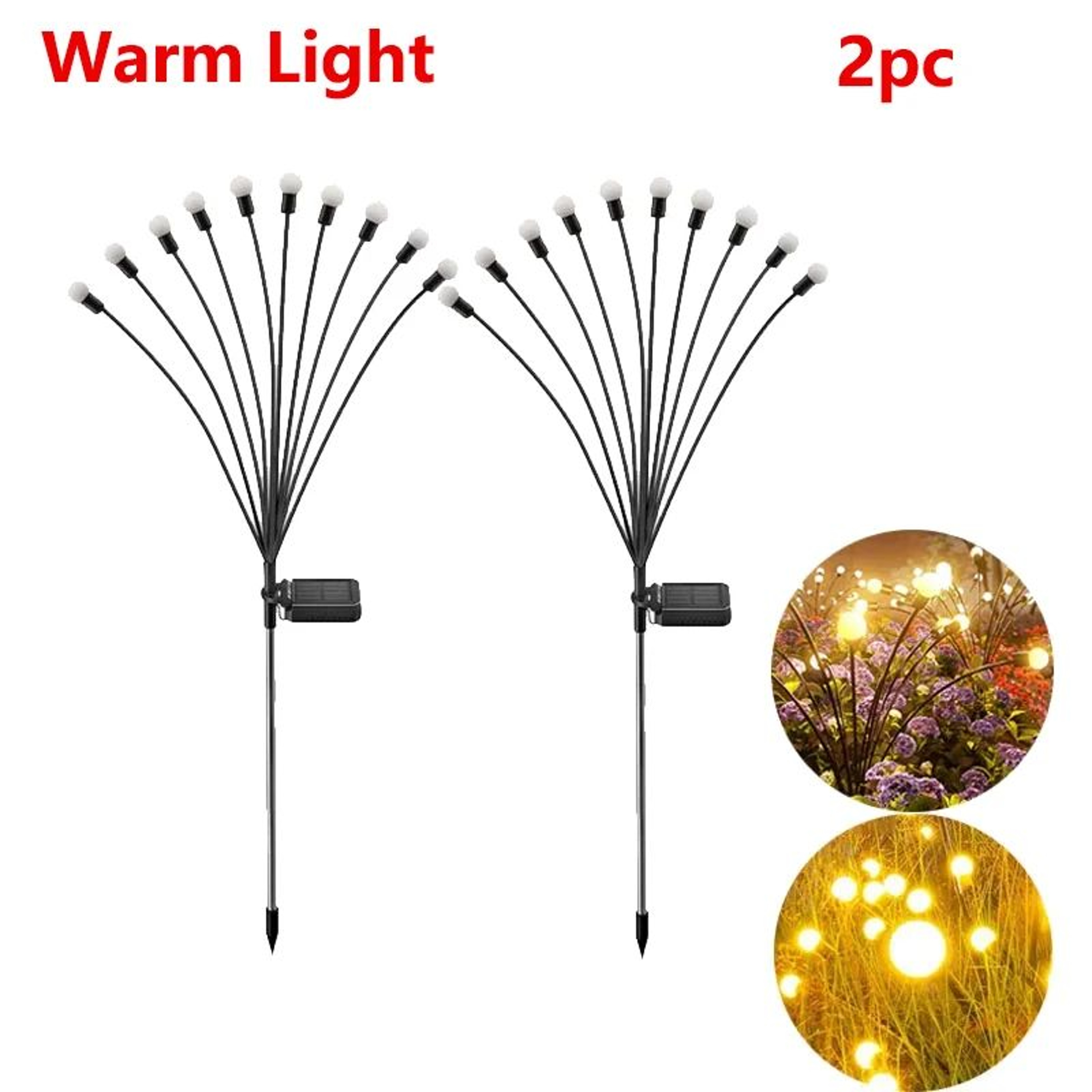 Solar Firefly Garden Lights 6 8 10 LED Swaying Outdoor Landscape Lights 6