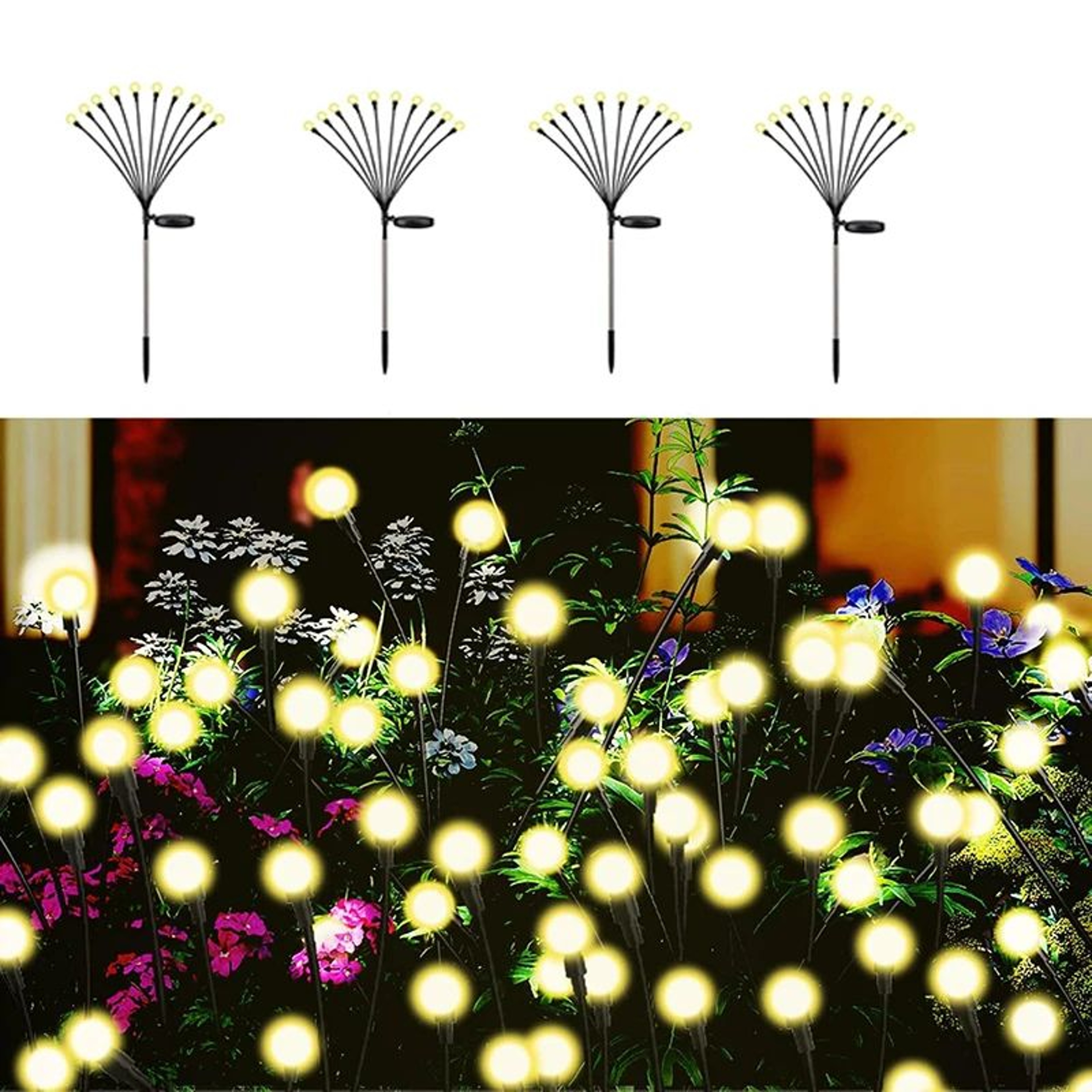 Solar Swaying Firefly Garden Lights Waterproof Outdoor Pathway Decor 13