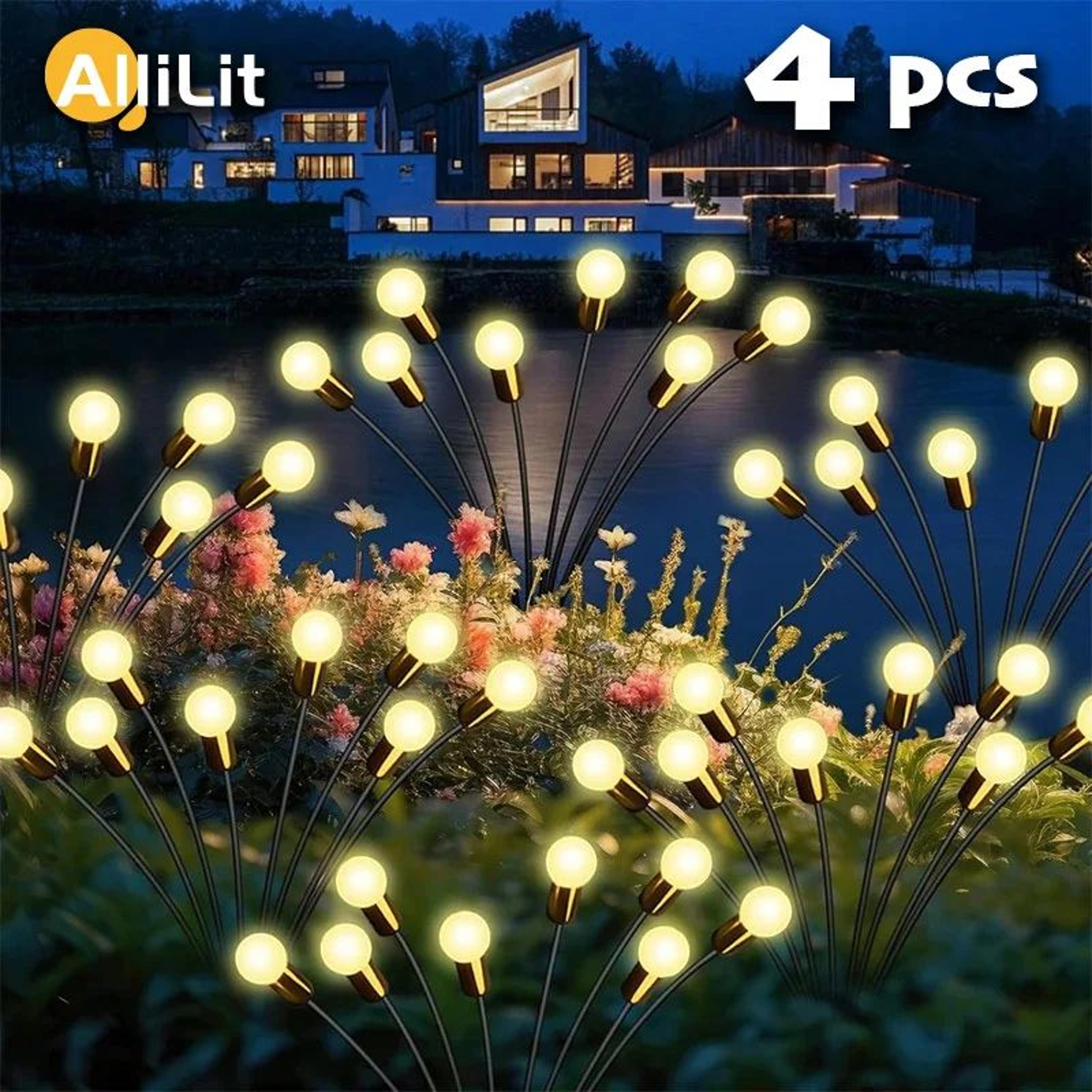 6810 LED Solar Firefly Garden Lights  Waterproof Swaying Outdoor Landscape Lights 0