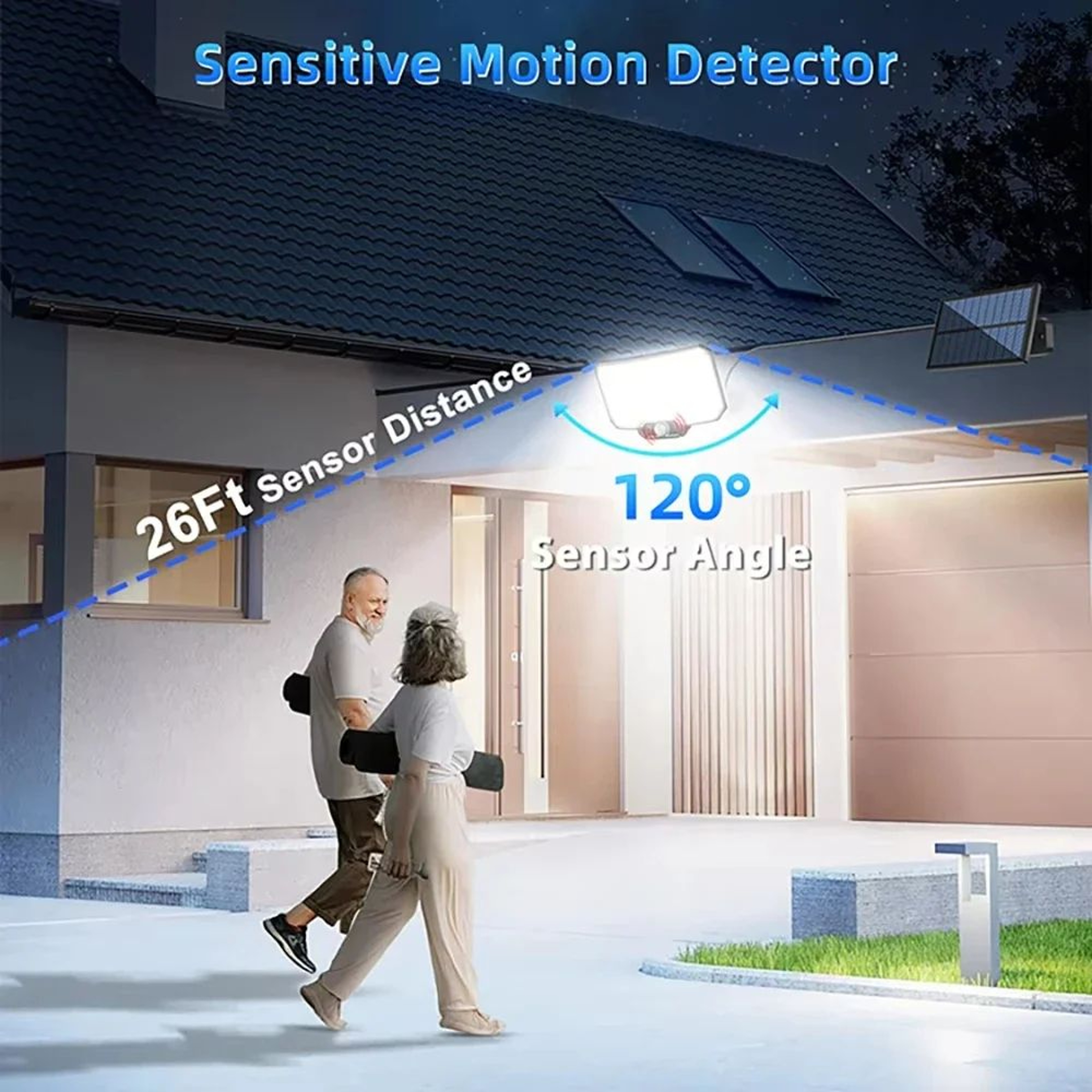 234 LED Solar Motion Sensor Security Light  IP65 Waterproof 3 Mode Outdoor Wall Flood Light 5