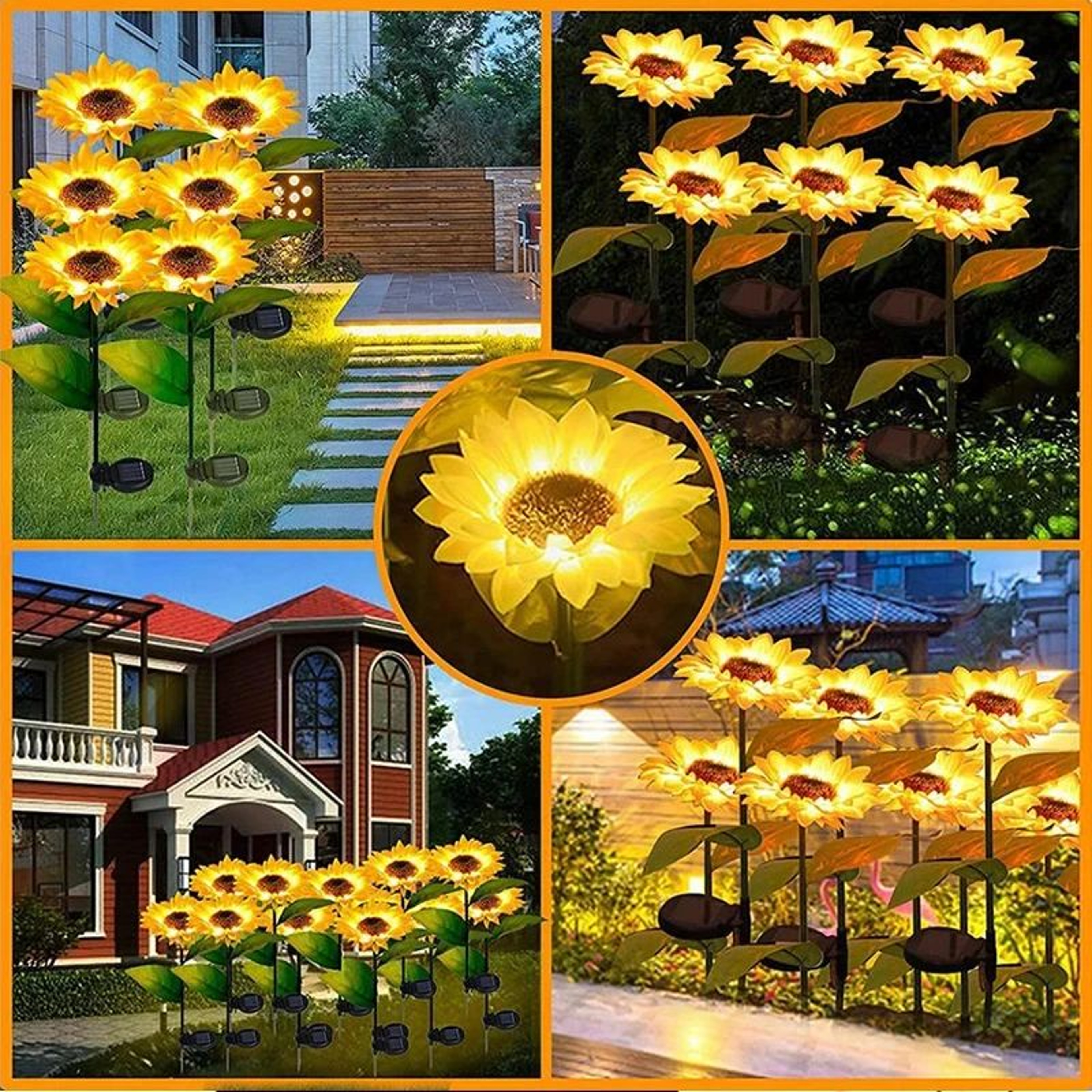 Solar Sunflower Garden Lights Waterproof LED Landscape Flower Lamp 3