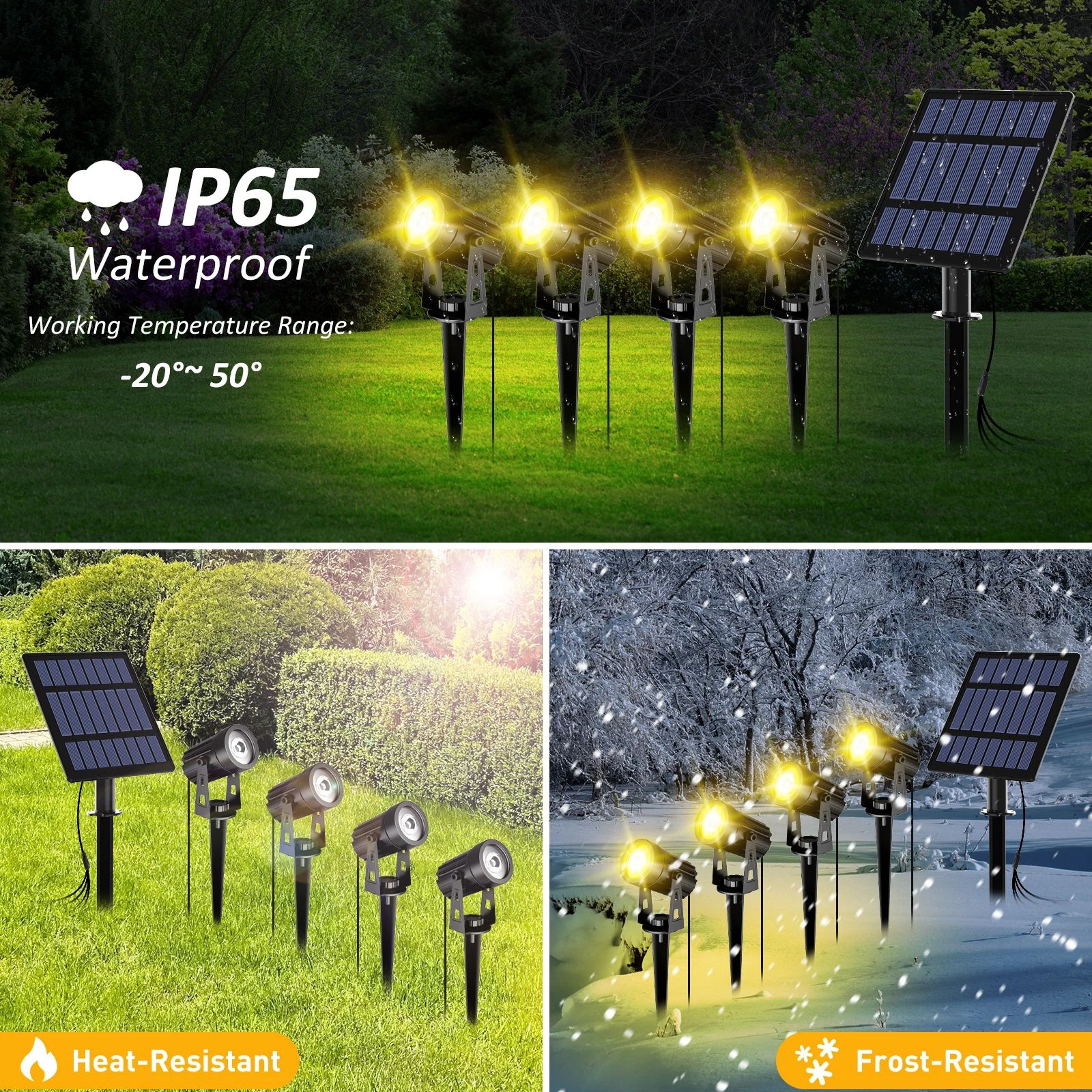 RGB Solar Garden Spotlight With App Control And IP65 Waterproof Outdoor Lighting 5