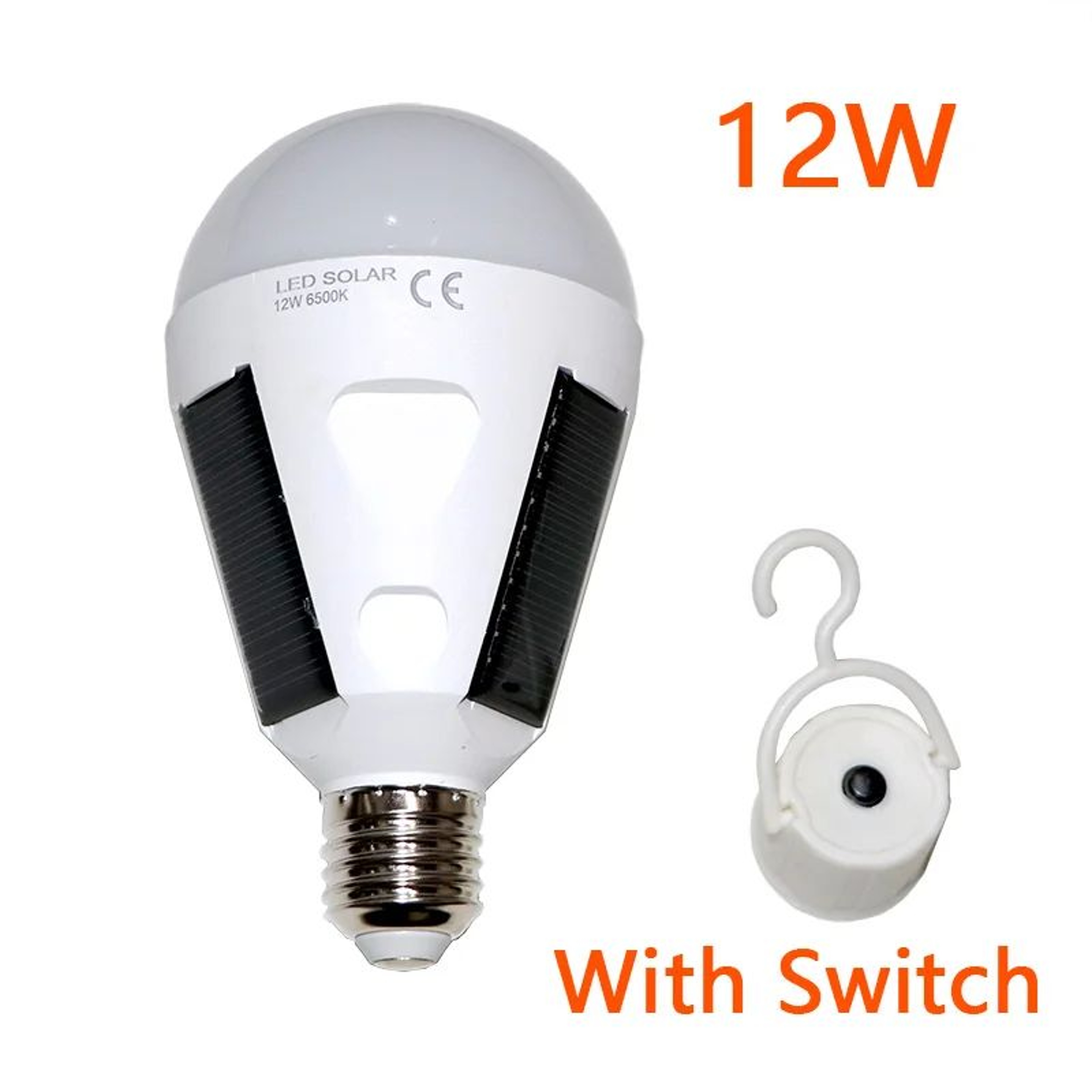 E27 Rechargeable Solar LED Bulb 7W 12W Emergency Camping Light 9