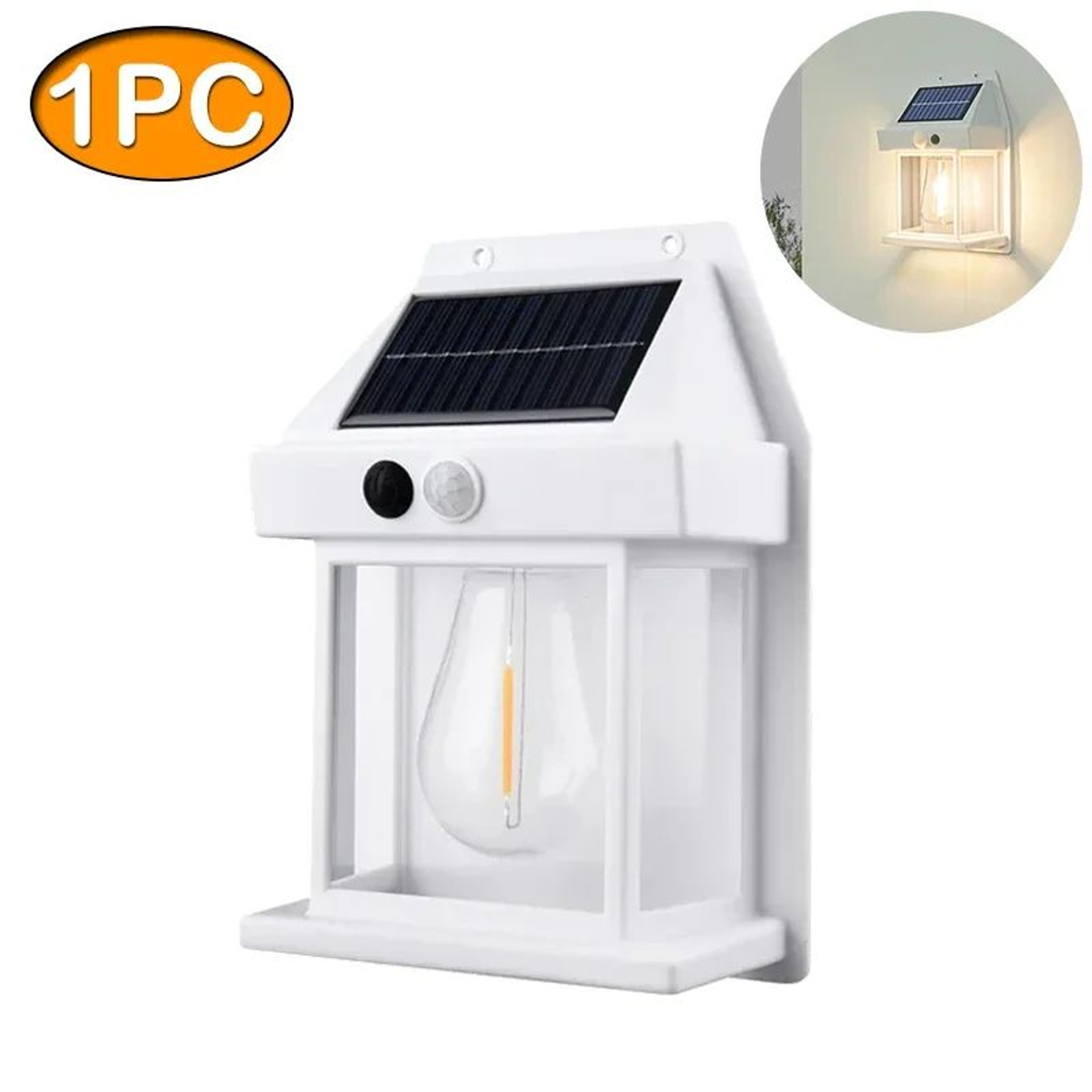 Solar Tungsten Motion Sensor Wall Light  3 Mode Waterproof Outdoor Lantern 5