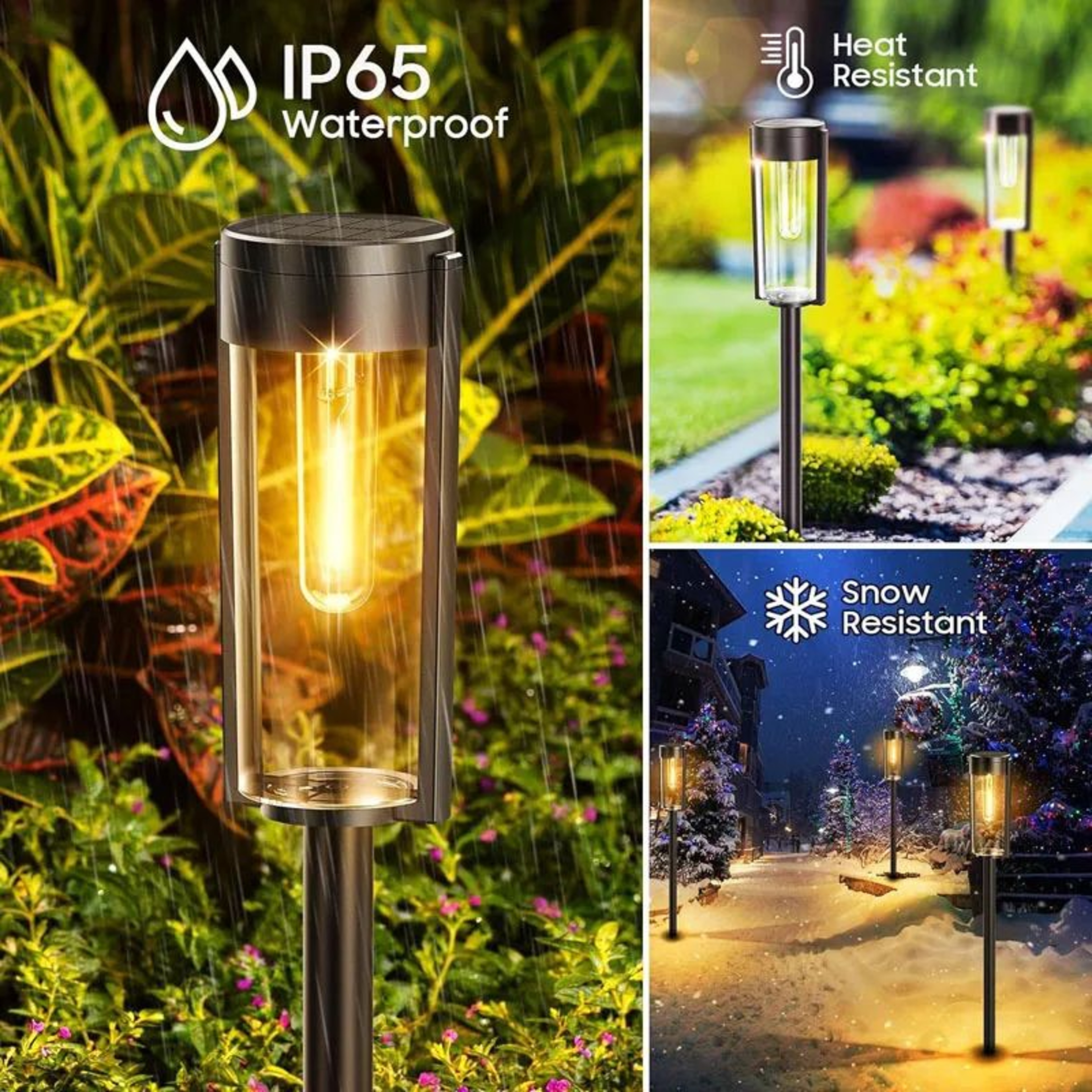 Retro Solar Pathway Lights  Warm White IP65 Waterproof Garden Stake Lights 246PCS 1