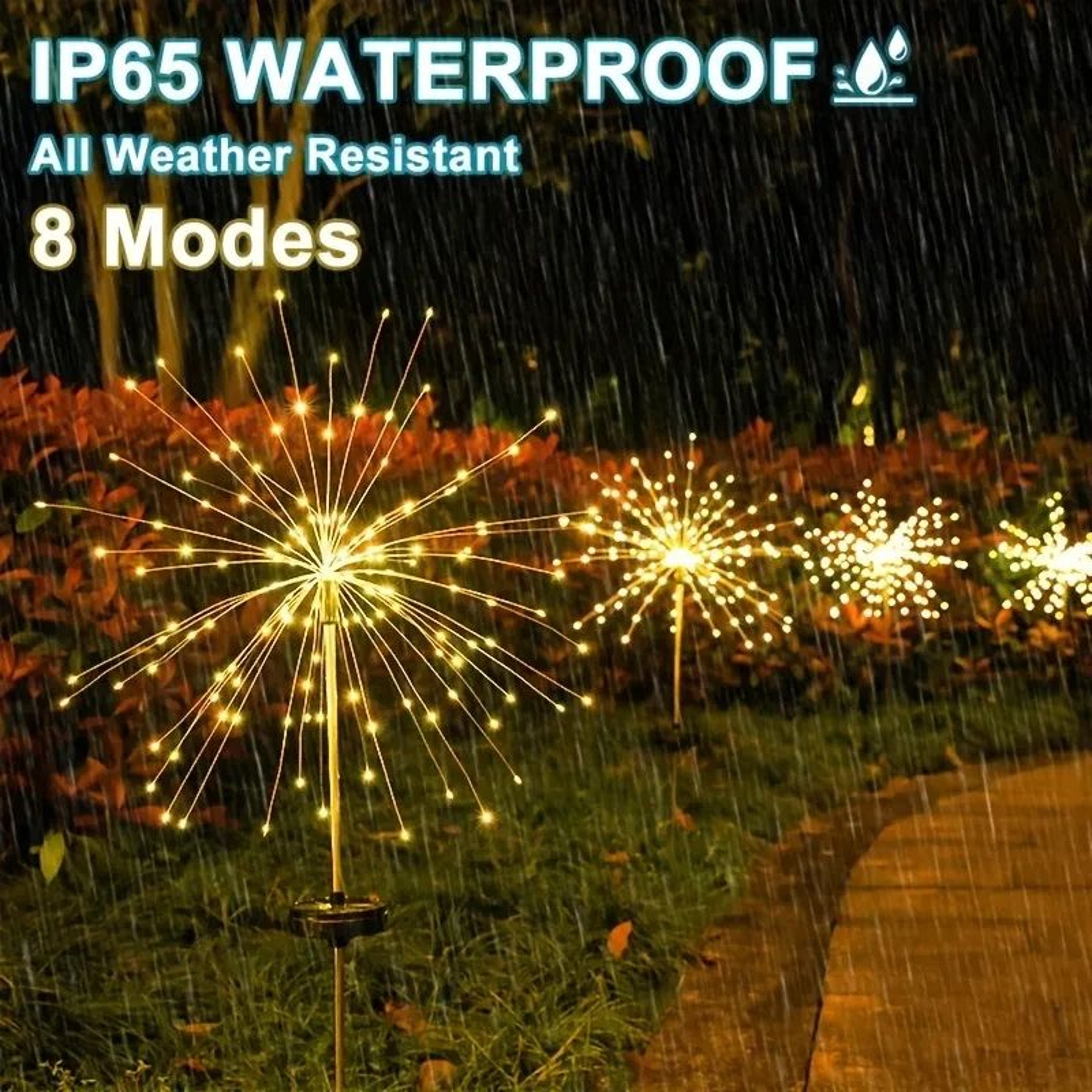 200 LED Solar Firework Garden Lights For Pathway Lawn And Yard 1