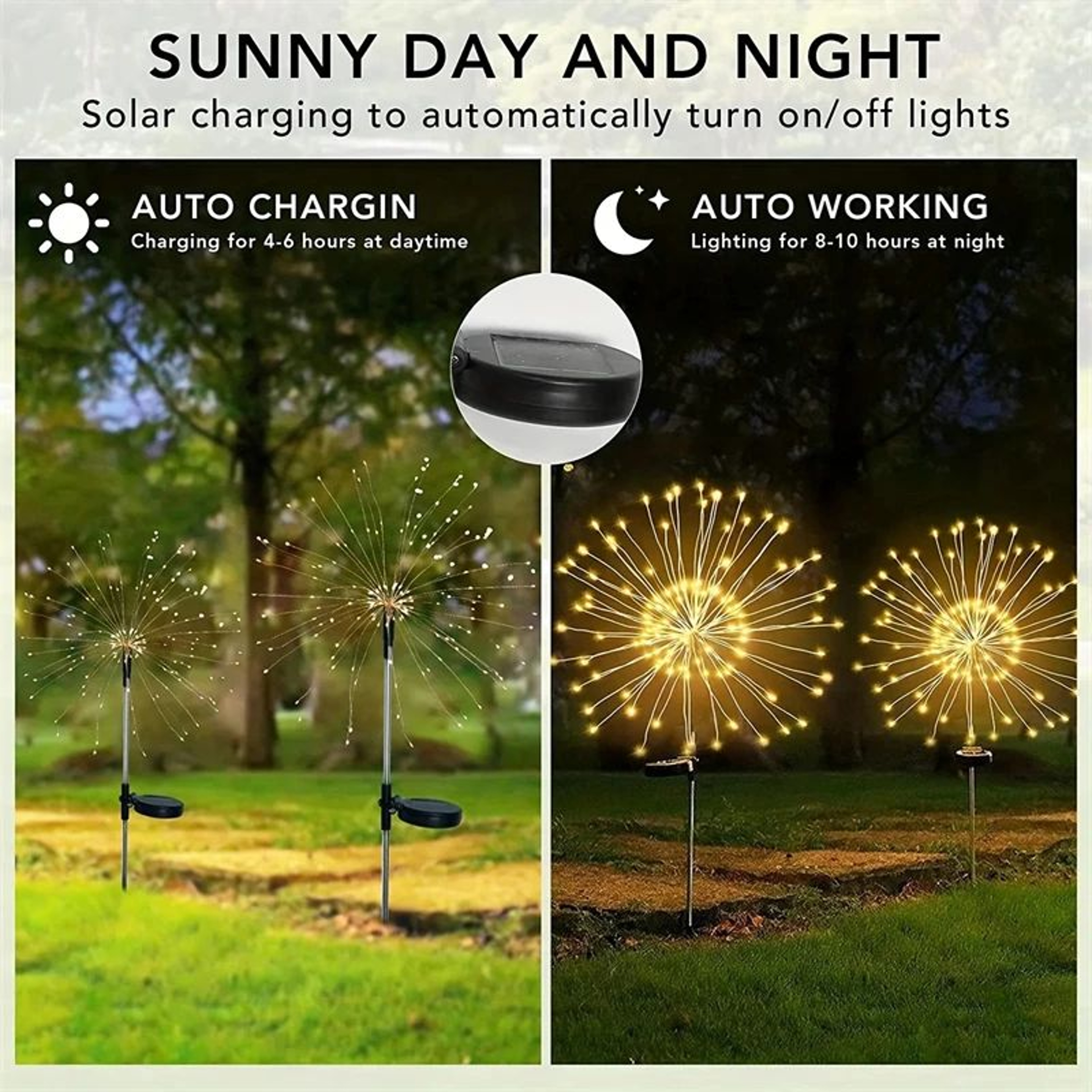 200 LED Solar Firework Garden Lights For Pathway Lawn And Yard 3