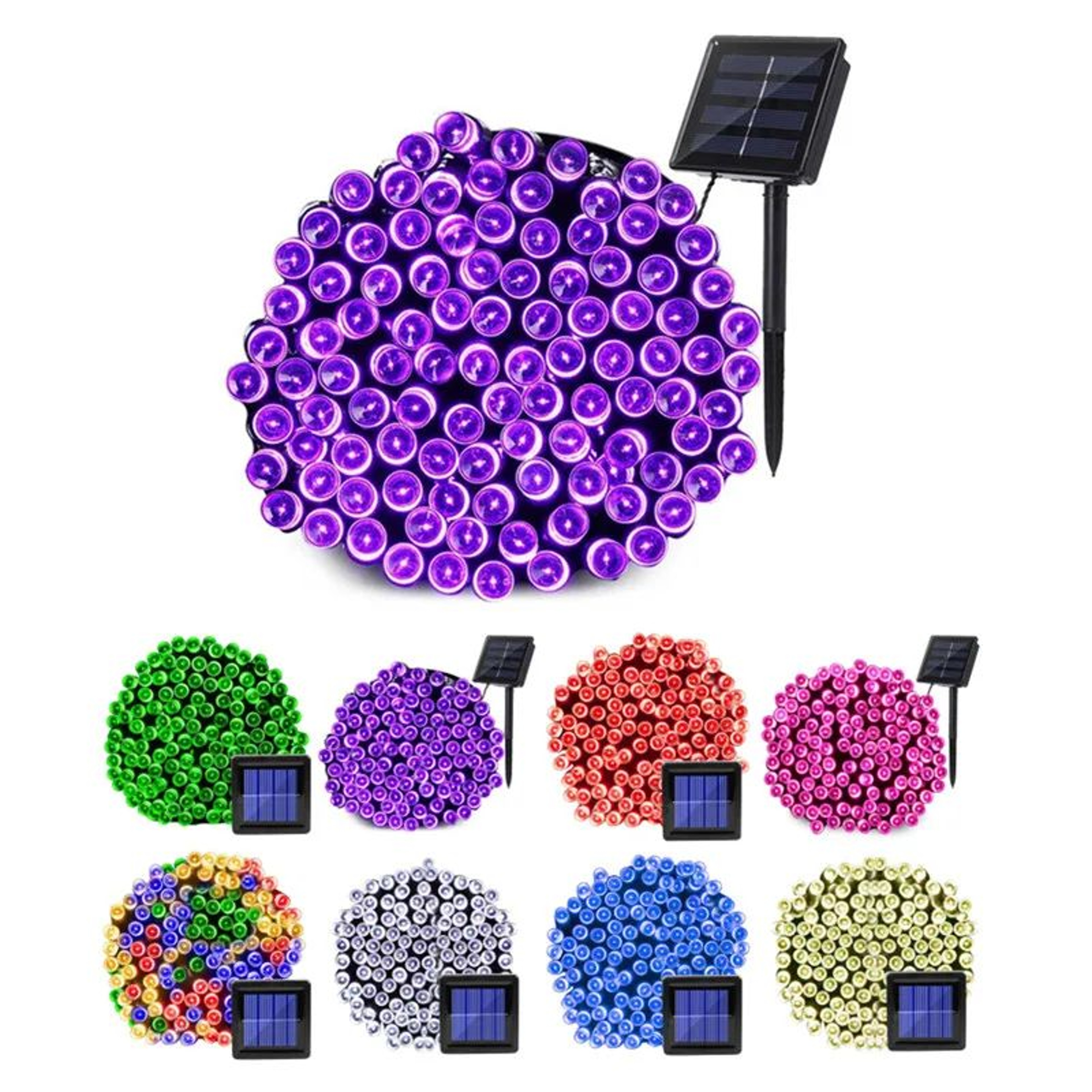 Solar LED Fairy String Lights 7M 12M 22M Waterproof 8 Modes Outdoor Garden Decor 0