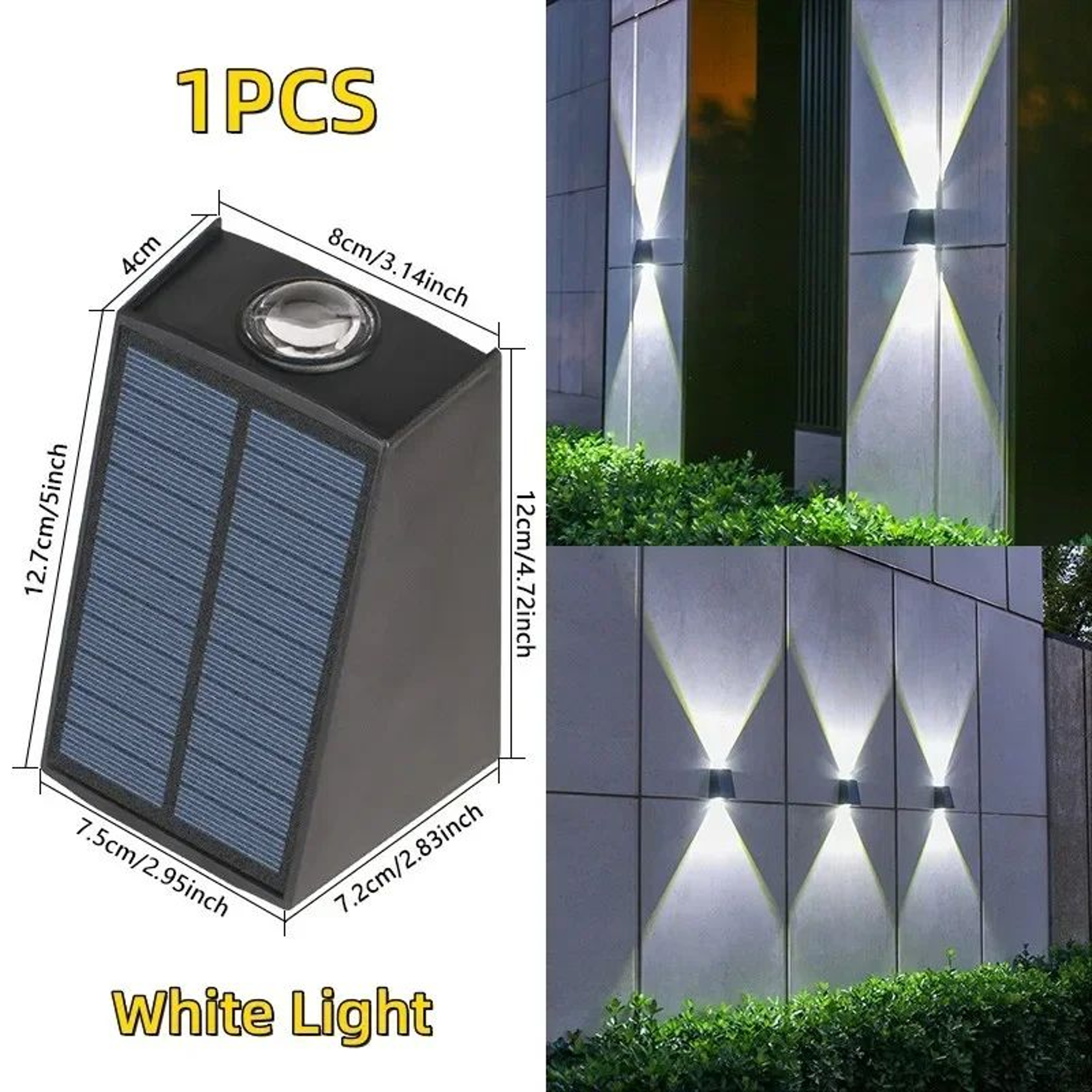 Solar LED Wall Light  IP65 Waterproof Up And Down Outdoor Garden Light 8