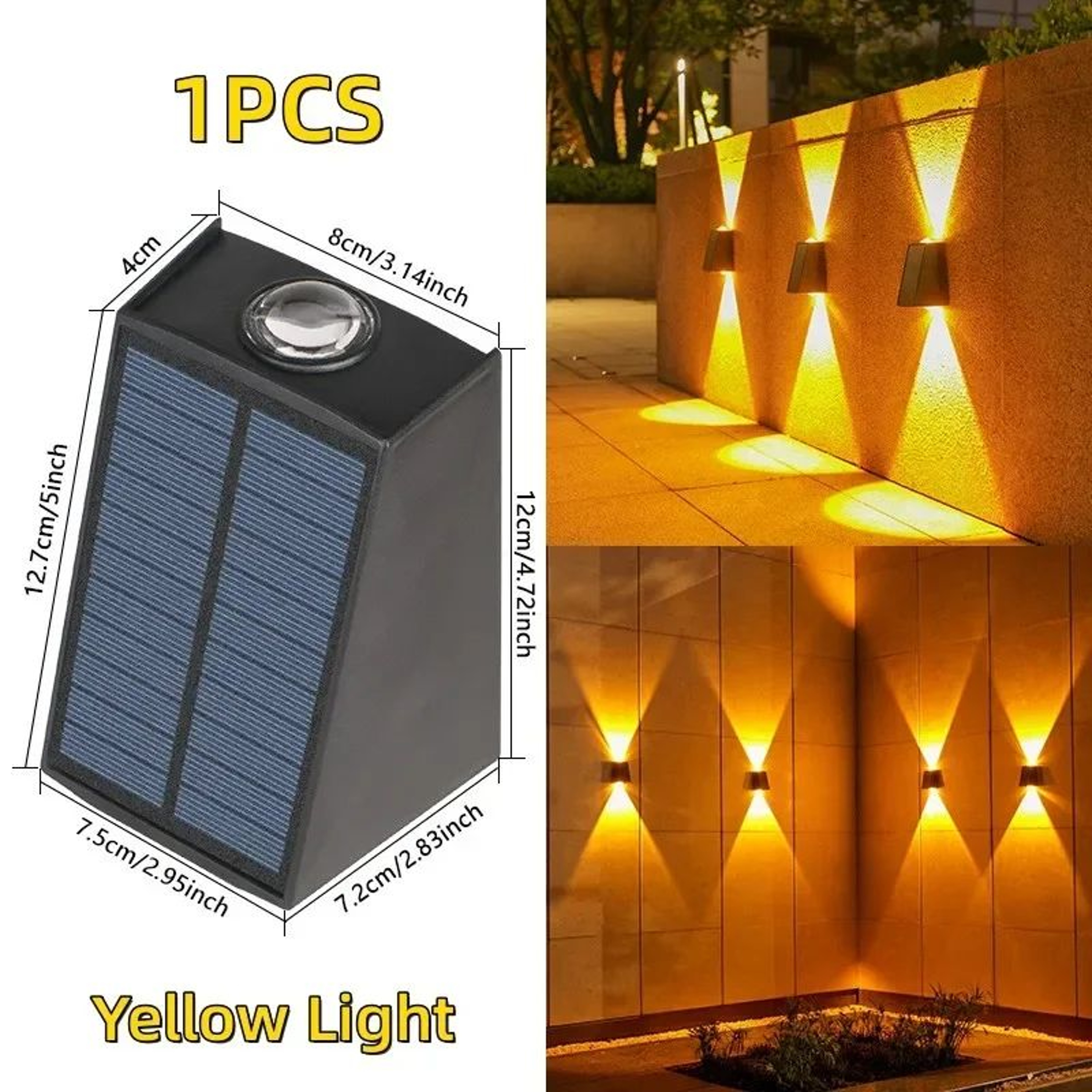 Solar LED Wall Light  IP65 Waterproof Up And Down Outdoor Garden Light 7