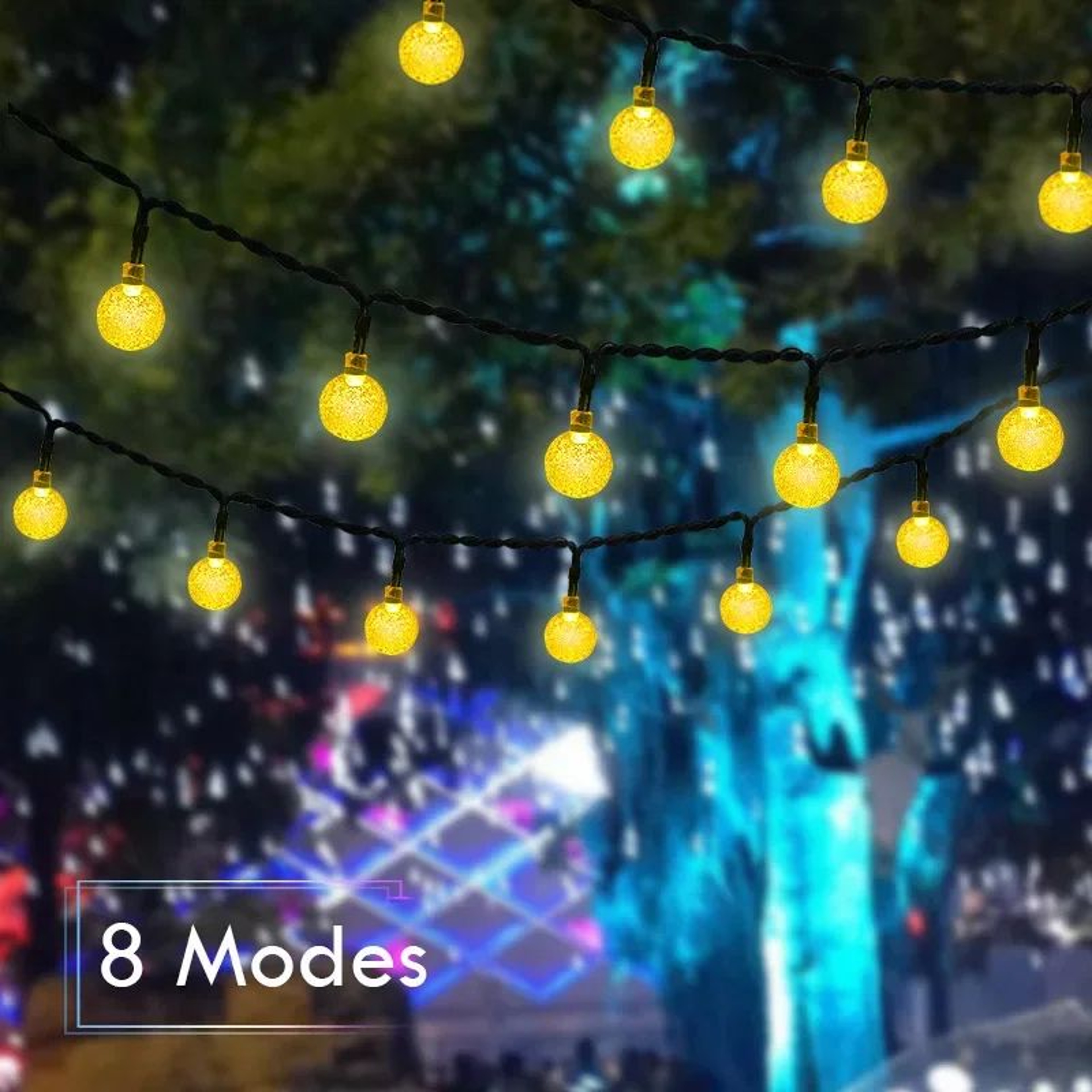 Solar Crystal Globe String Lights  5M 20 LED Solar Fairy Lights With 8 Modes 1