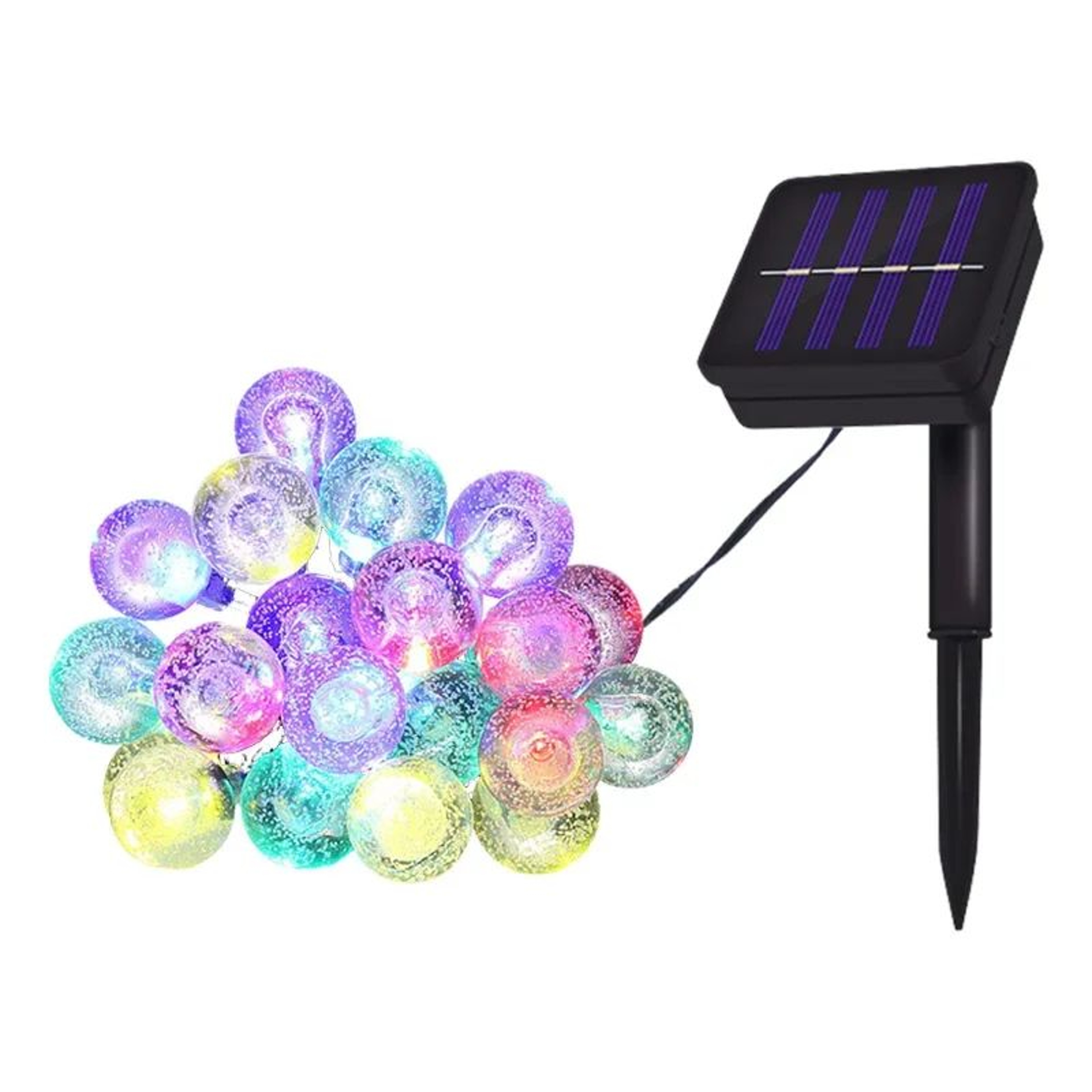 Solar Crystal Globe String Lights  5M 20 LED Solar Fairy Lights With 8 Modes 8