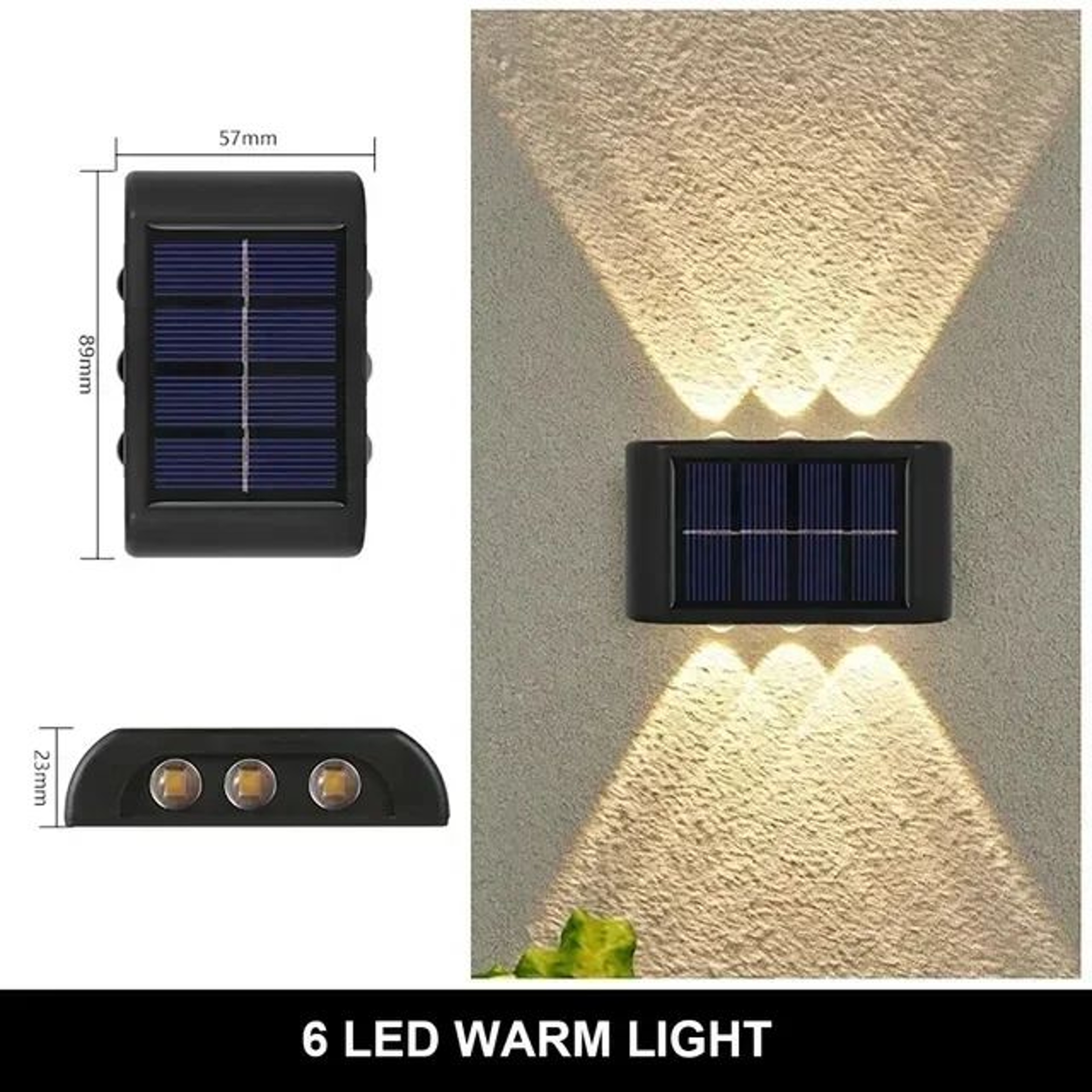 Solar Outdoor Wall Light 212 LED Waterproof Downlight For Garden Fence And Patio 14
