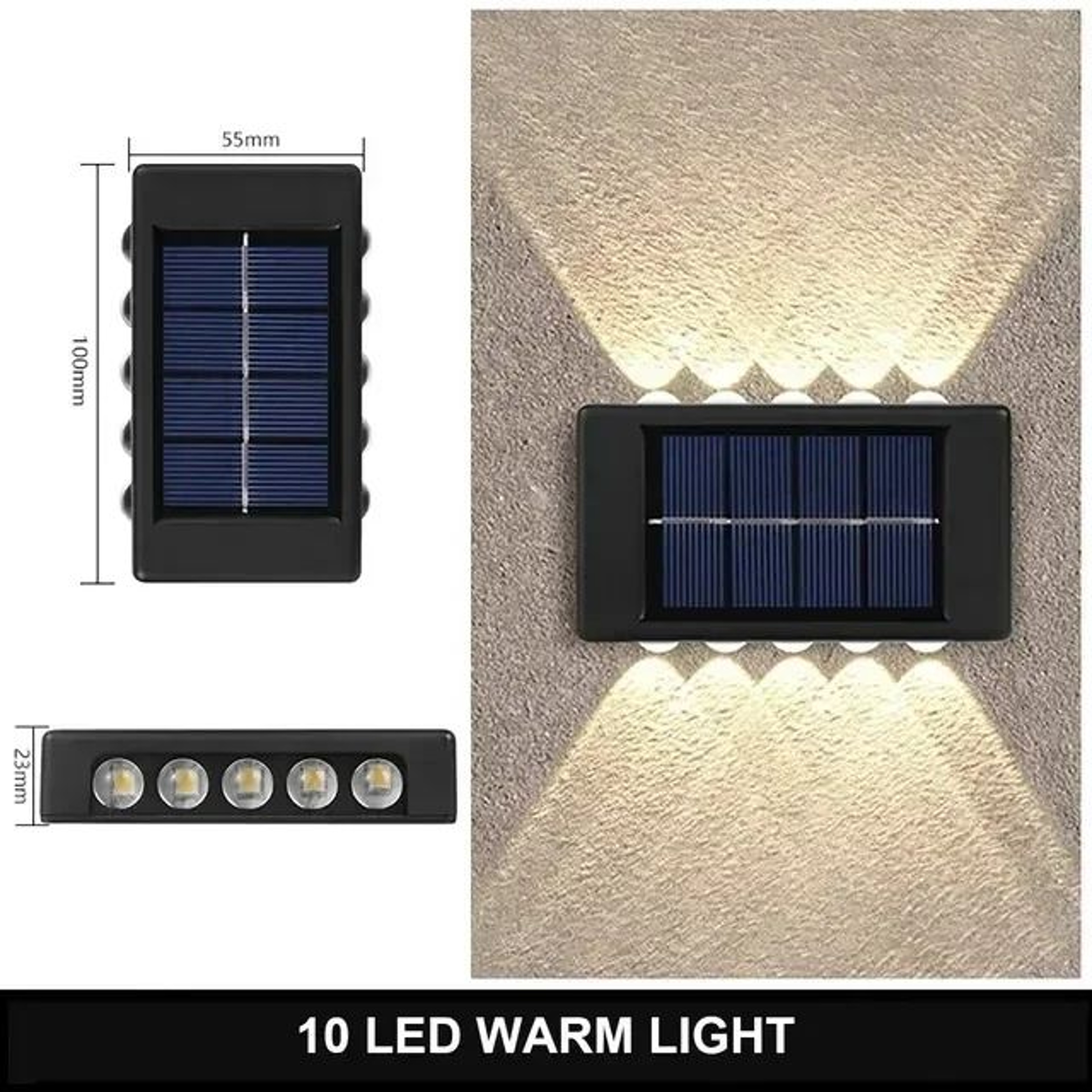 Solar Outdoor Wall Light 212 LED Waterproof Downlight For Garden Fence And Patio 10