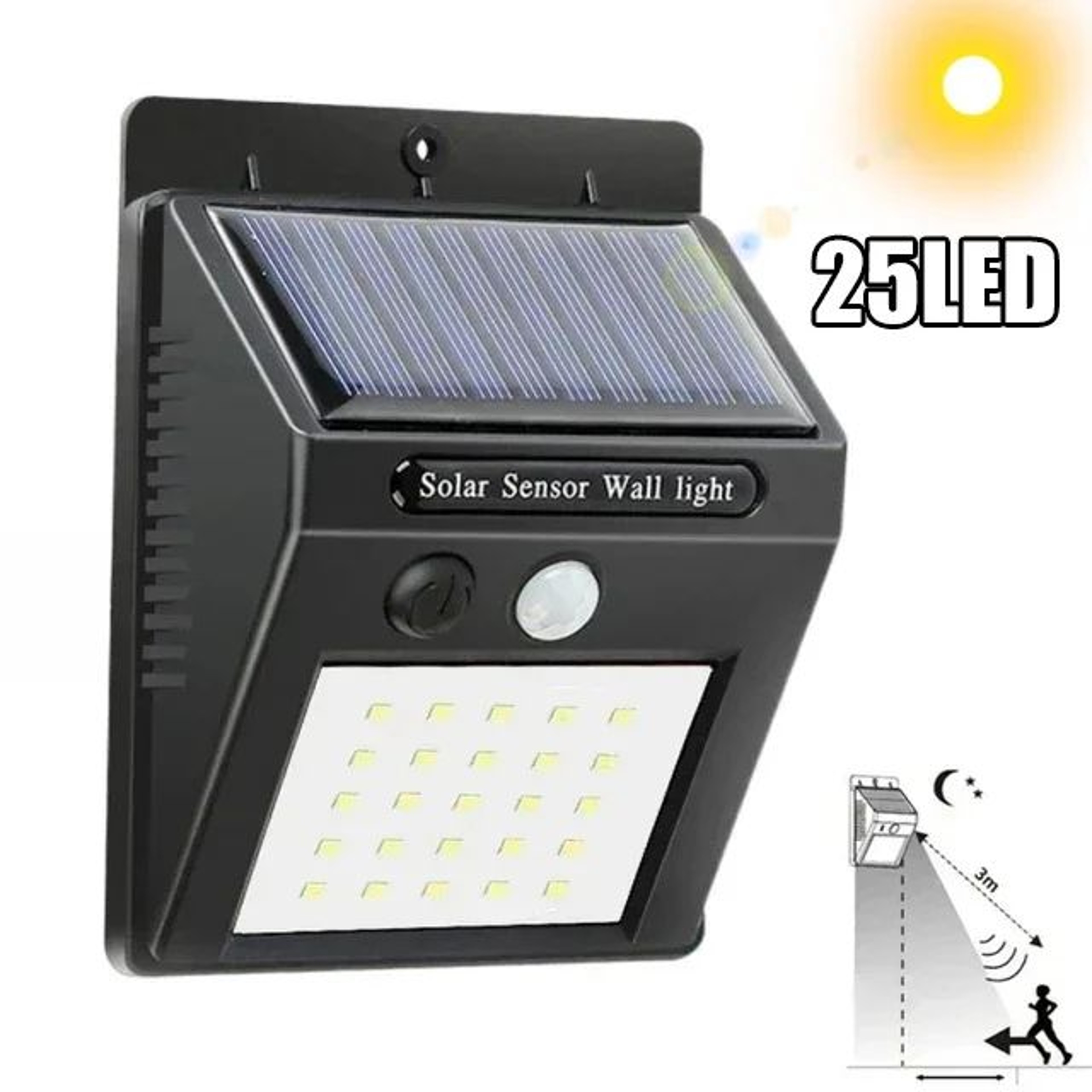 144 LED Solar Motion Sensor Wall Light  IP65 Waterproof Outdoor Security Lamp 13