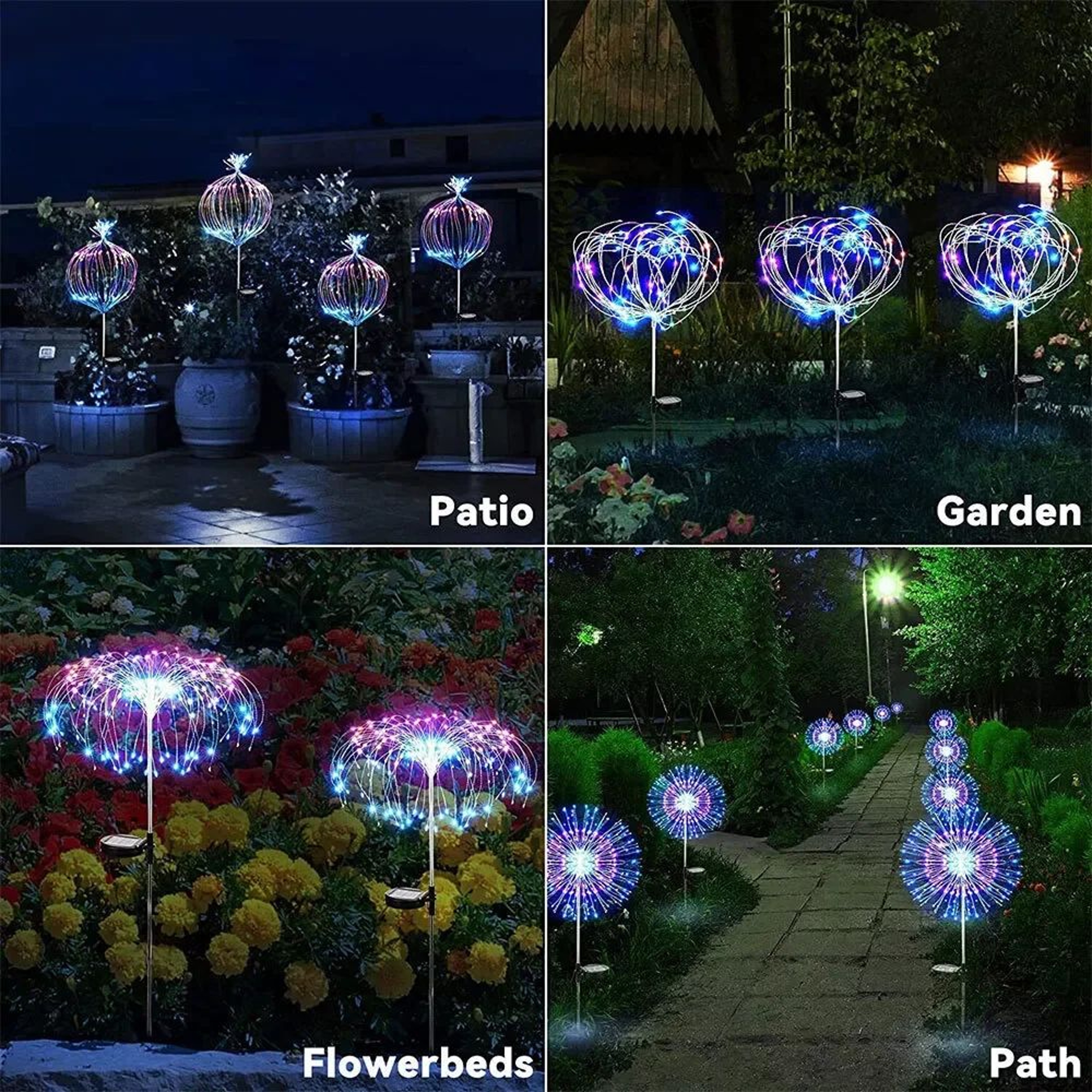 200 LED Solar Dandelion Firework Garden Light With 8 Modes 1