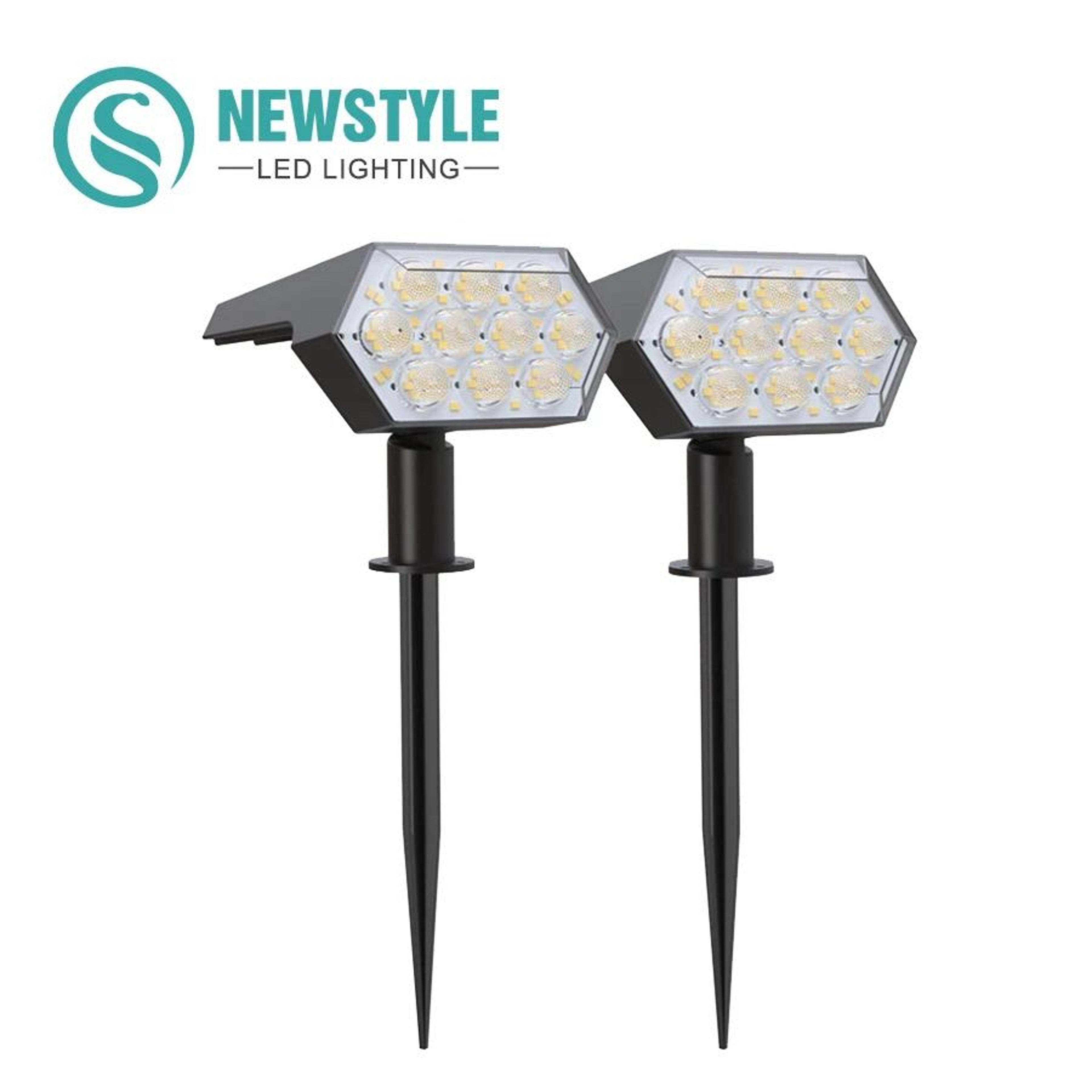 108 LED Solar Landscape Spotlights  Adjustable IP65 Waterproof Warm White Garden Lights 0