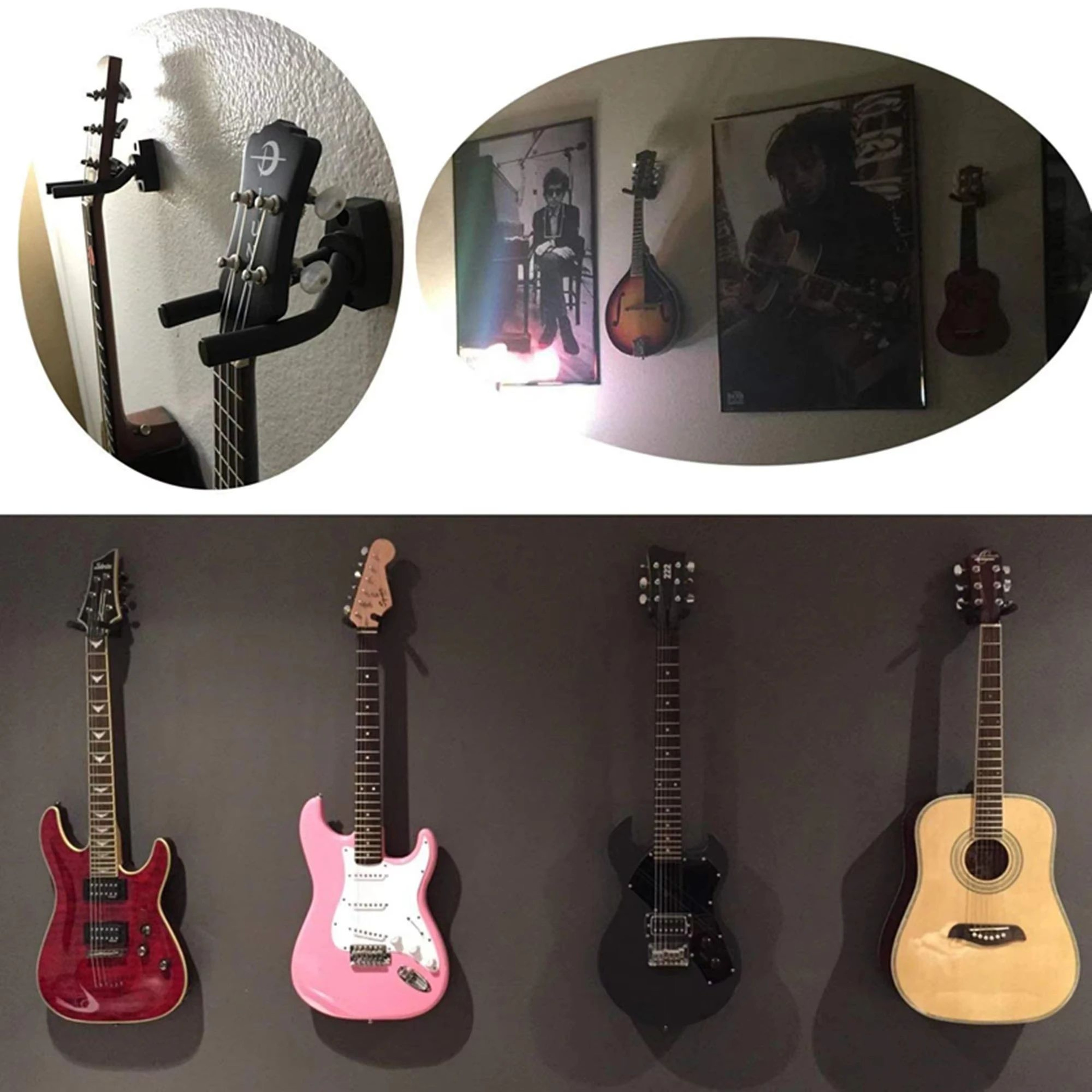 Adjustable Guitar Wall Hanger  Padded Wall Mount For Guitar Bass Ukulele Banjo And Mandolin 5
