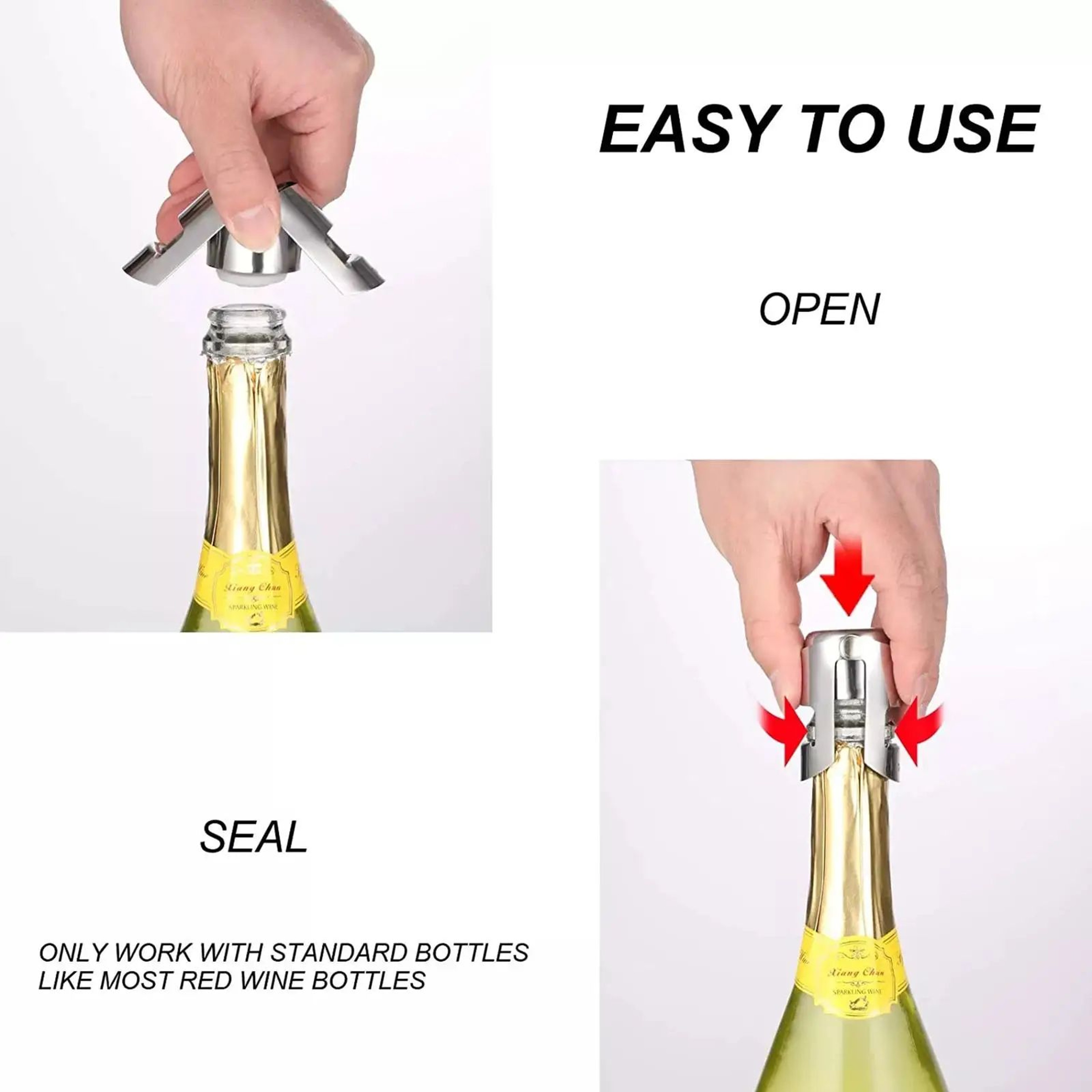 Stainless Steel Champagne Bottle Stopper Sparkling Wine Sealer 4