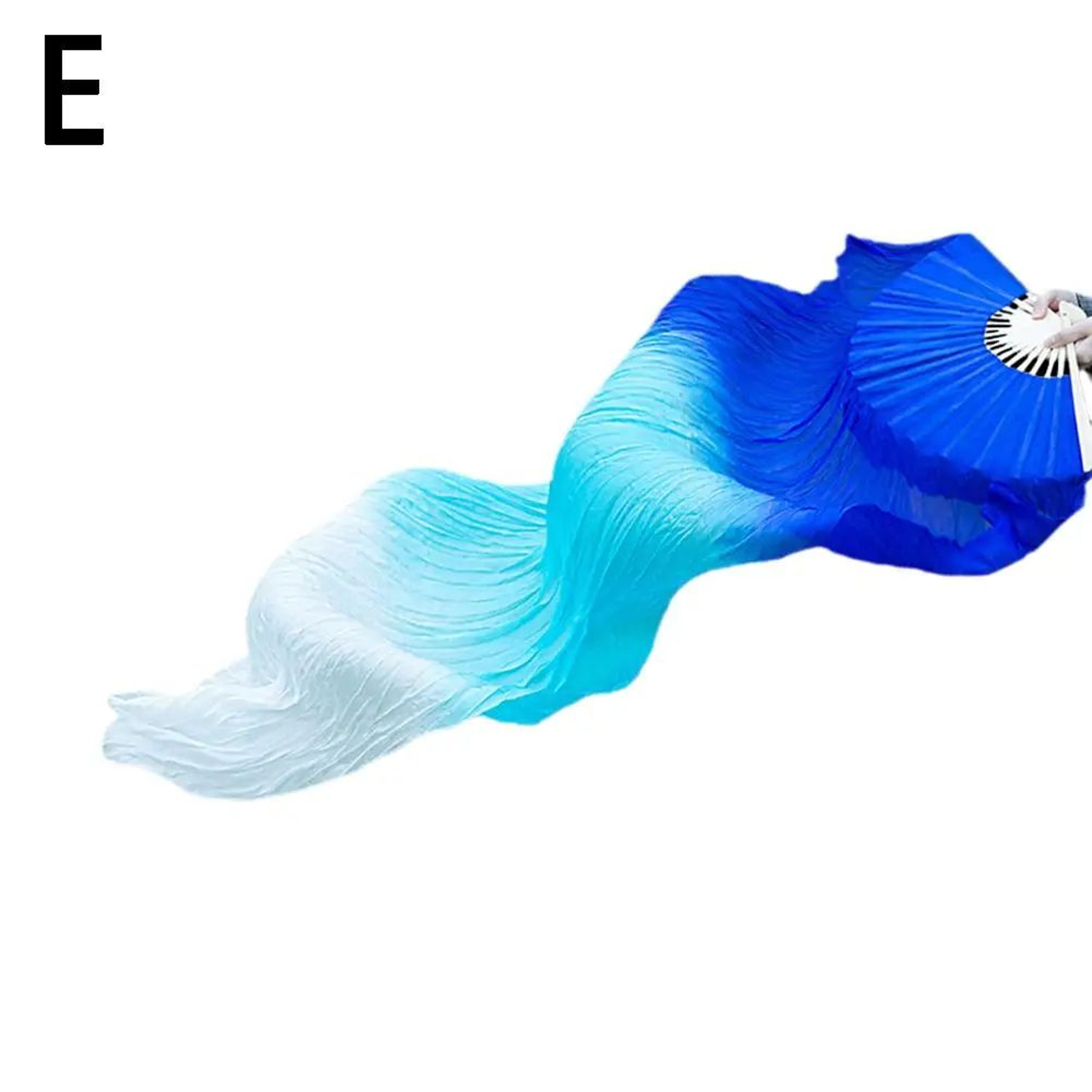 150cm Gradient Belly Dance Fan Veil With Imitation Silk Flowing Dance Prop 9