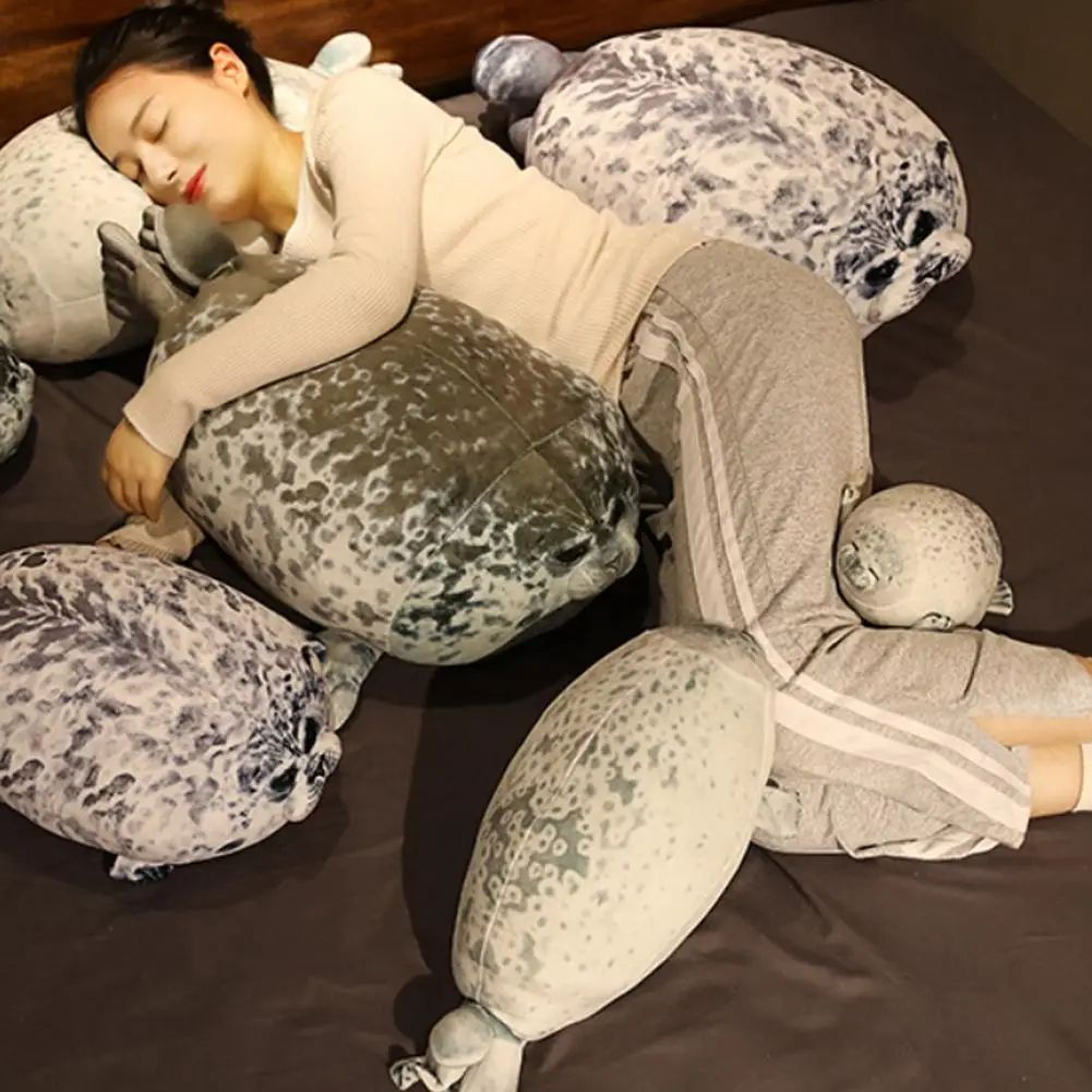 Angry Blob Seal Plush Pillow  Soft Chubby Sea Lion Stuffed Animal Cushion 4