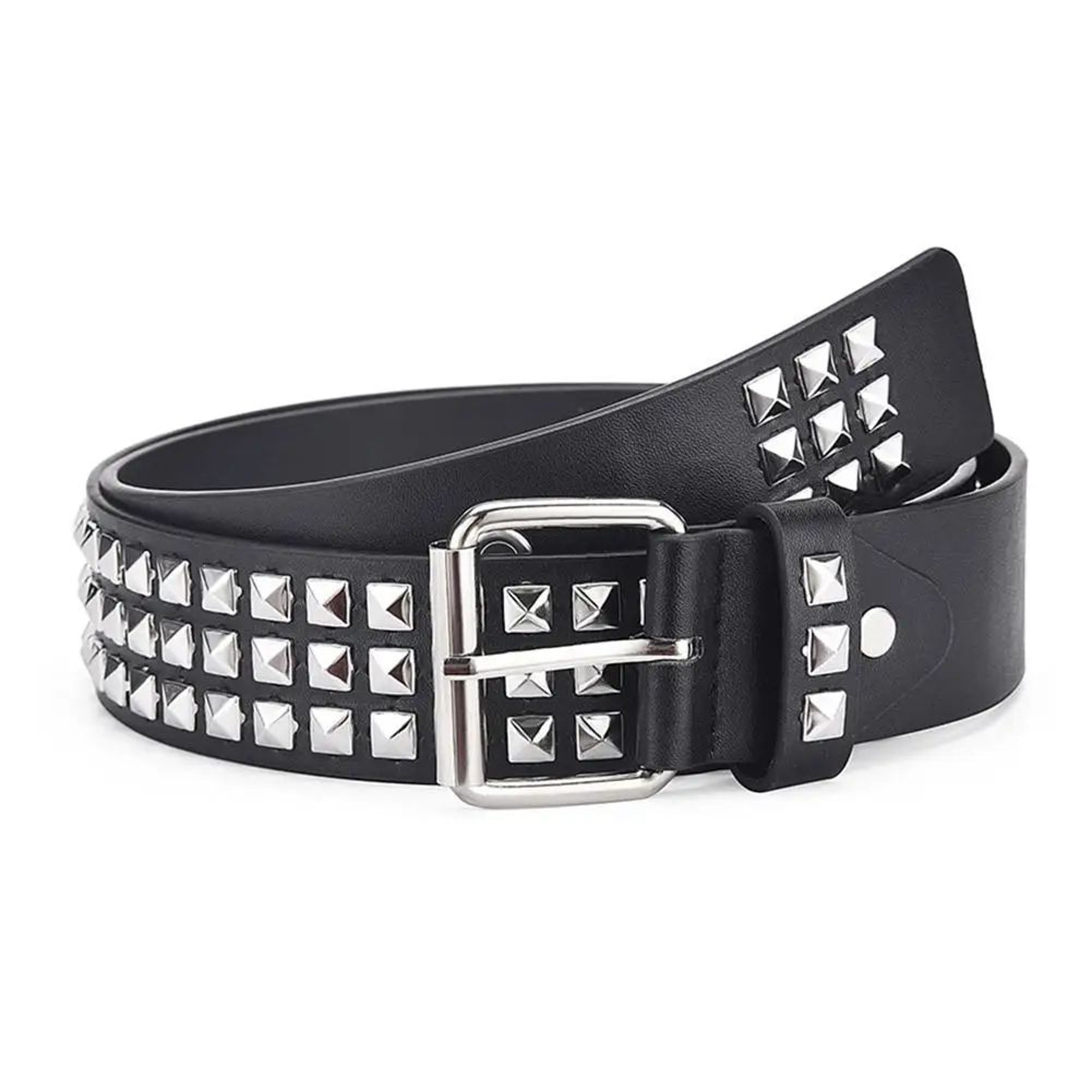Punk Bullet Studded Belt  Adjustable Black Rivet Rock Belt 1