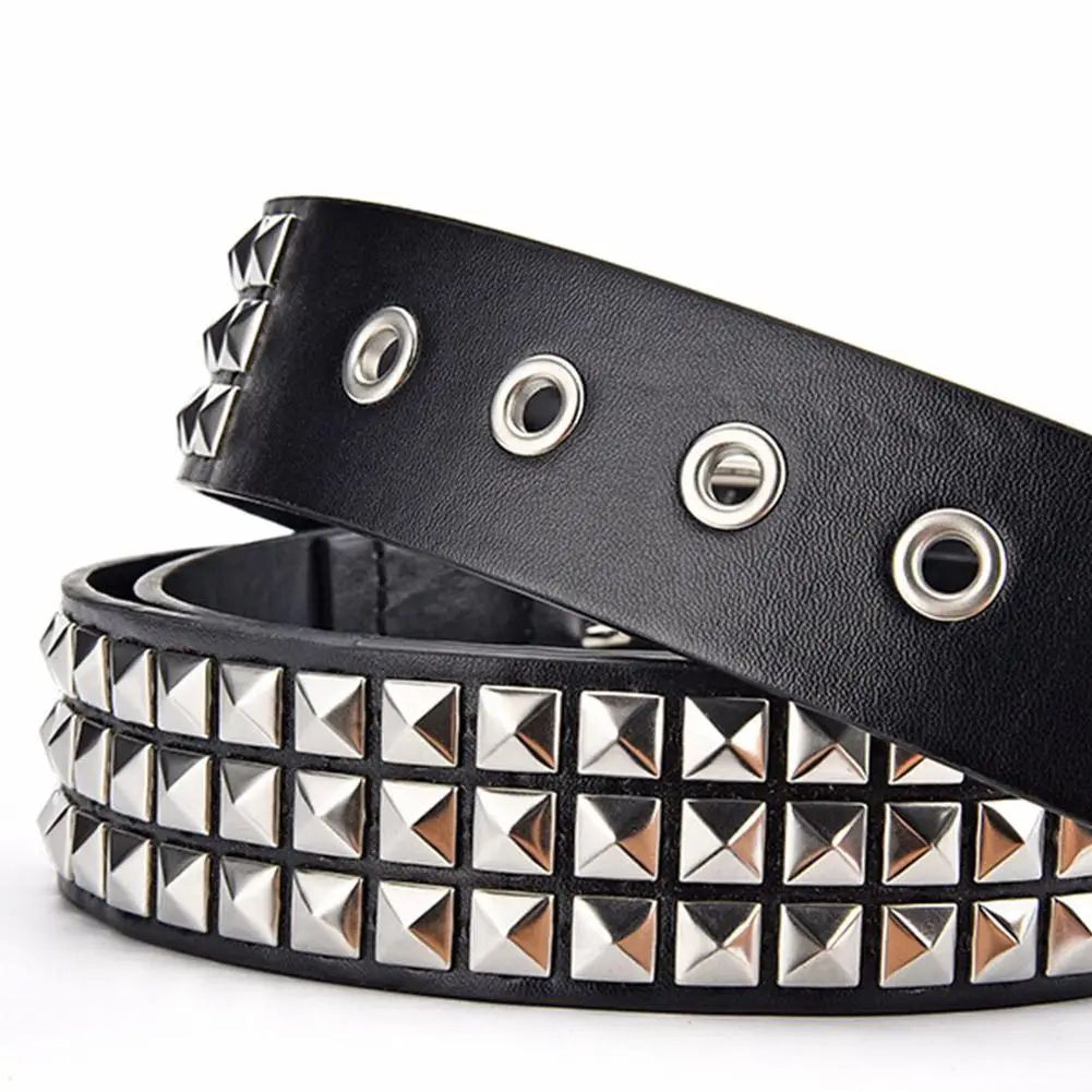Punk Bullet Studded Belt  Adjustable Black Rivet Rock Belt 2