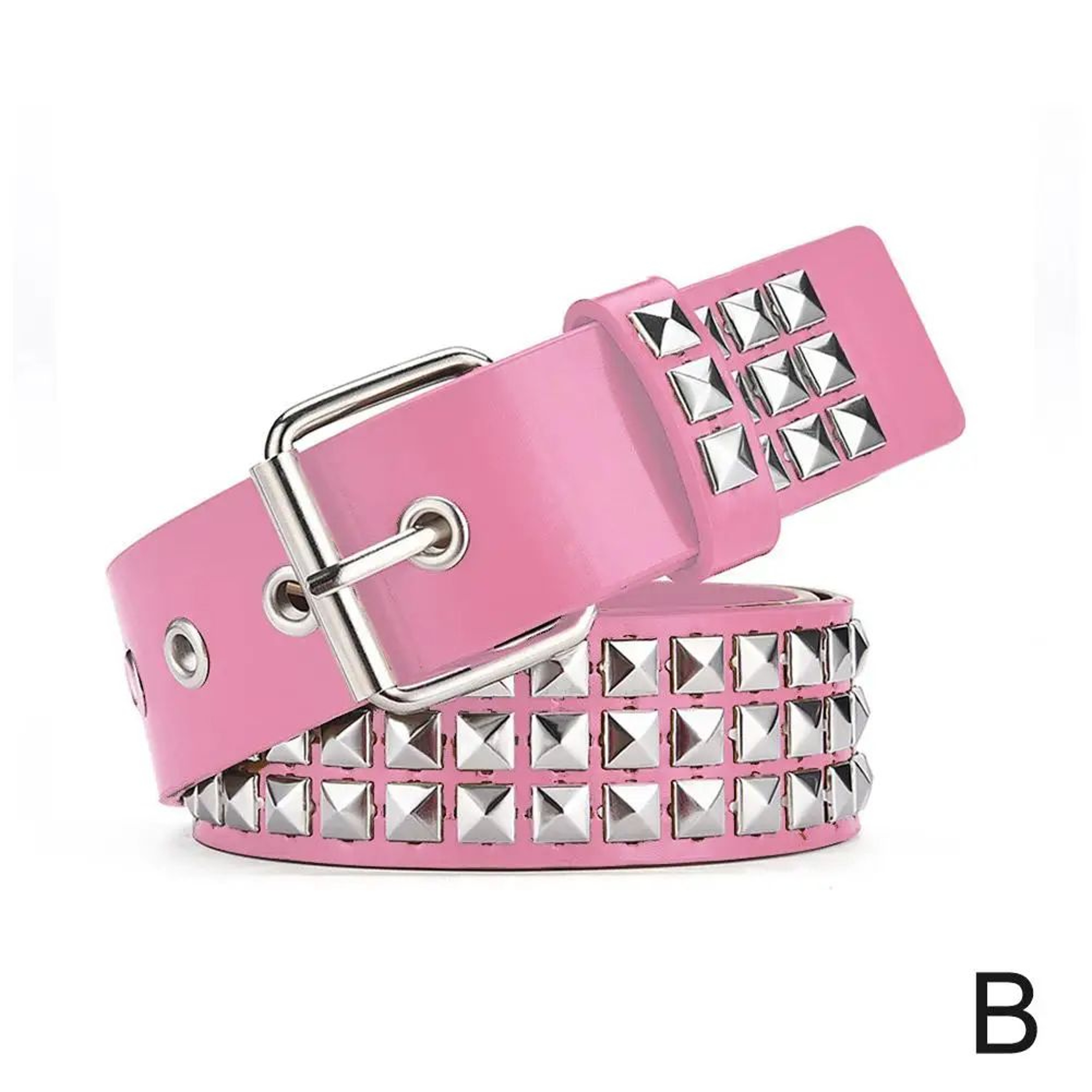 Punk Bullet Studded Belt  Adjustable Black Rivet Rock Belt 7