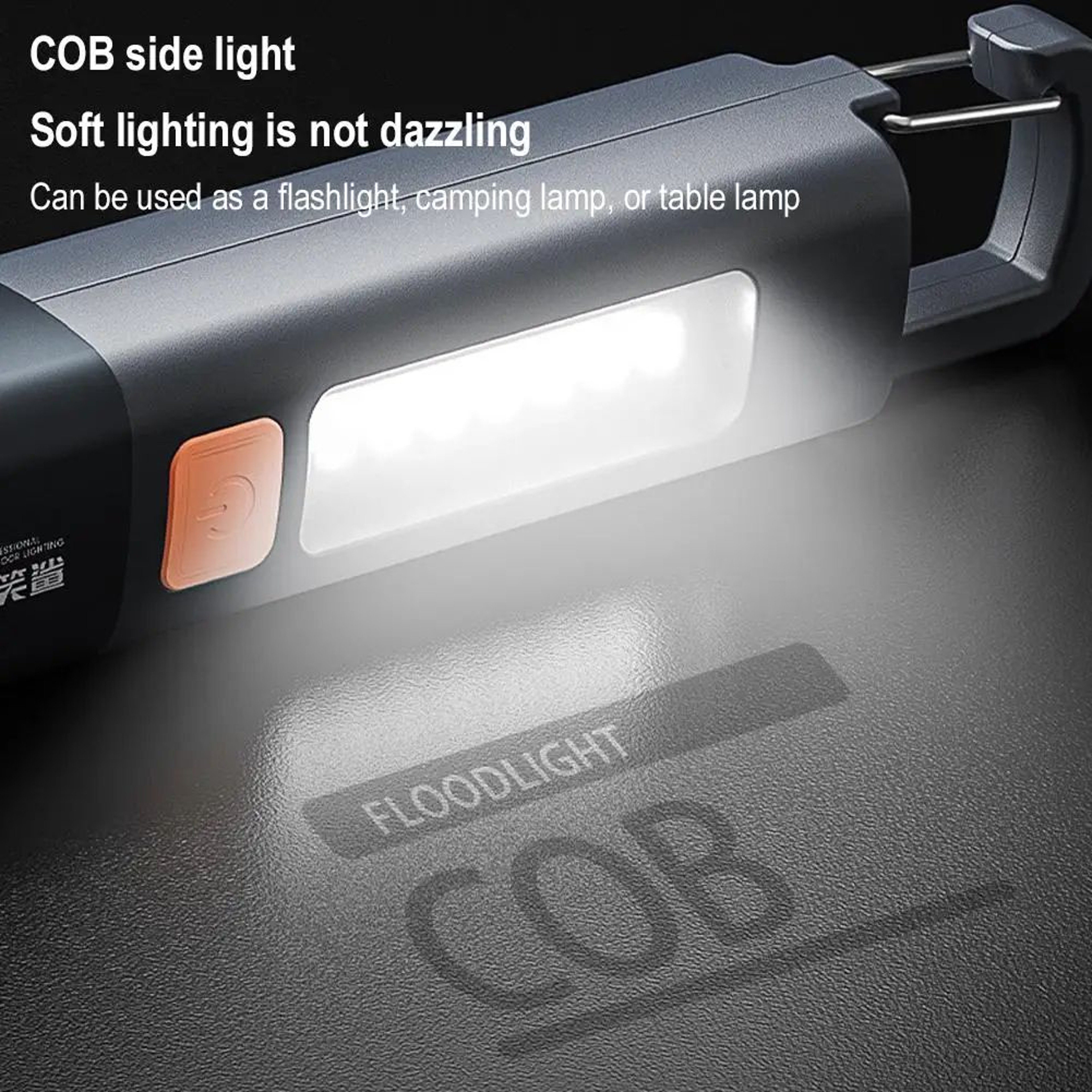 Smiling Shark SD1023 USB Rechargeable Flashlight With Zoom And COB Camping Light 2