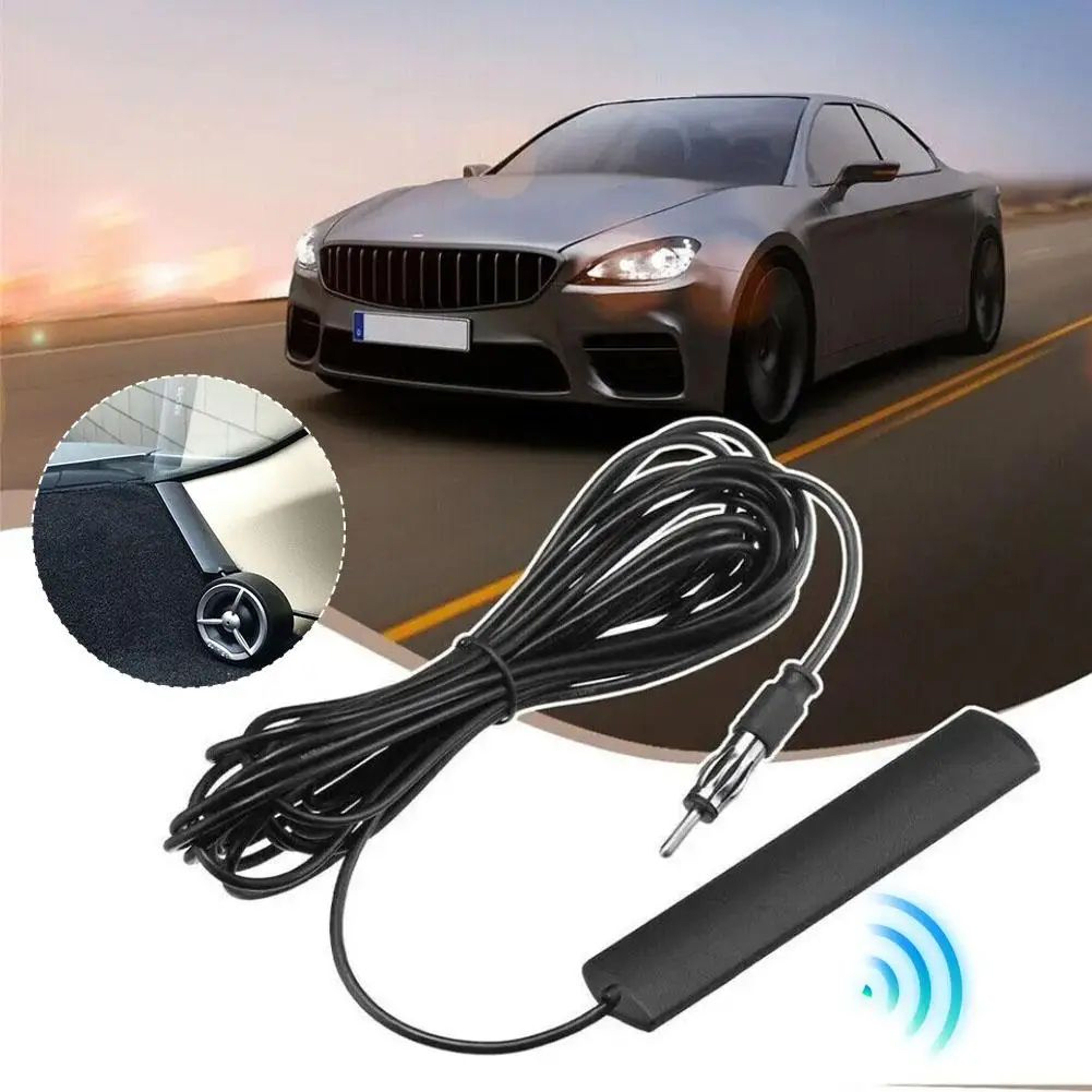 Hidden Amplified Car Radio Antenna 85860MHz DC 512V Signal Booster 2