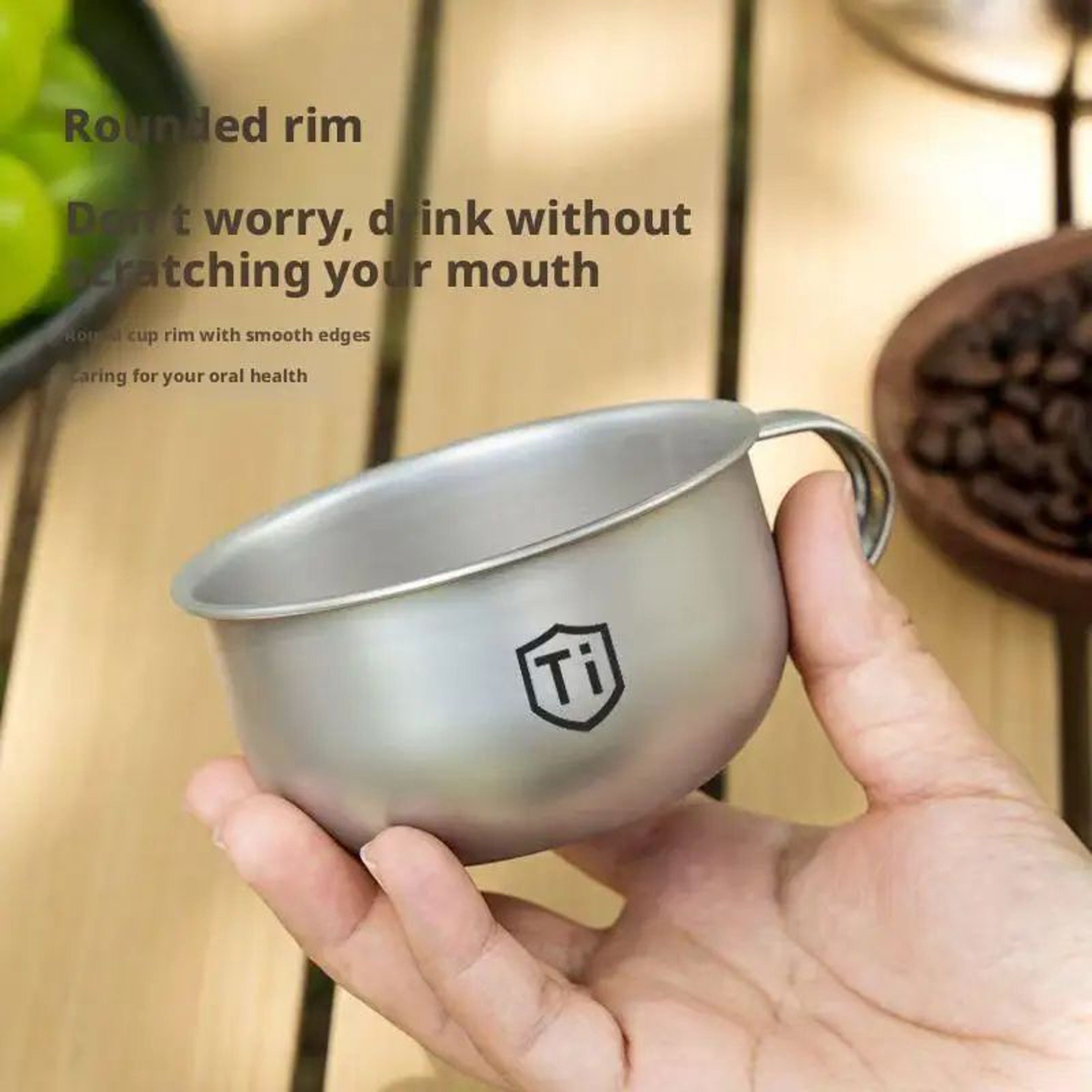 Titanium Alloy Camping Cup  Lightweight Portable Tea Coffee Mug For Hiking And Mountaineering 4