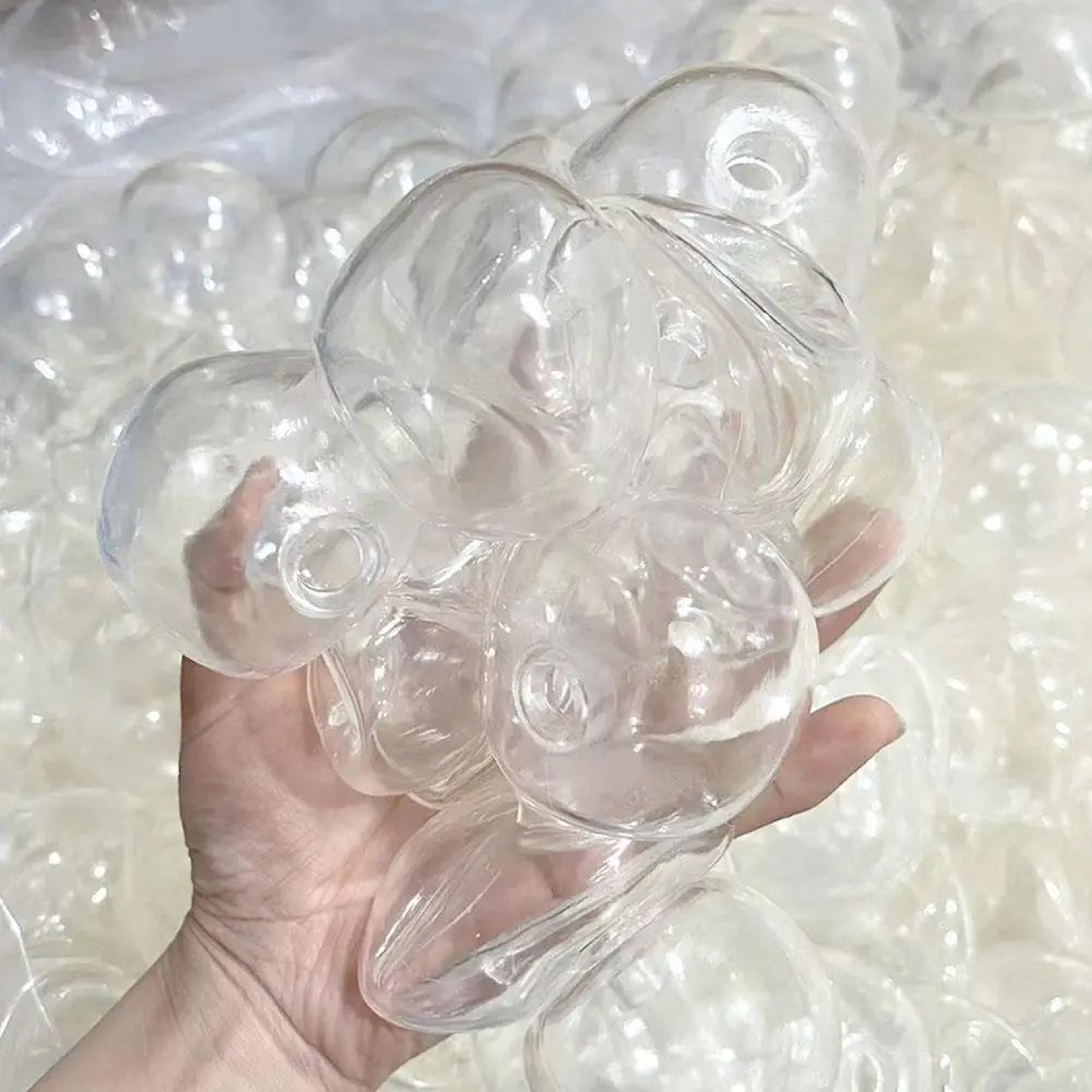 9cm Clear DIY Squishy Ball Skin  Transparent Elastic Stress Ball Shell 1PC 4