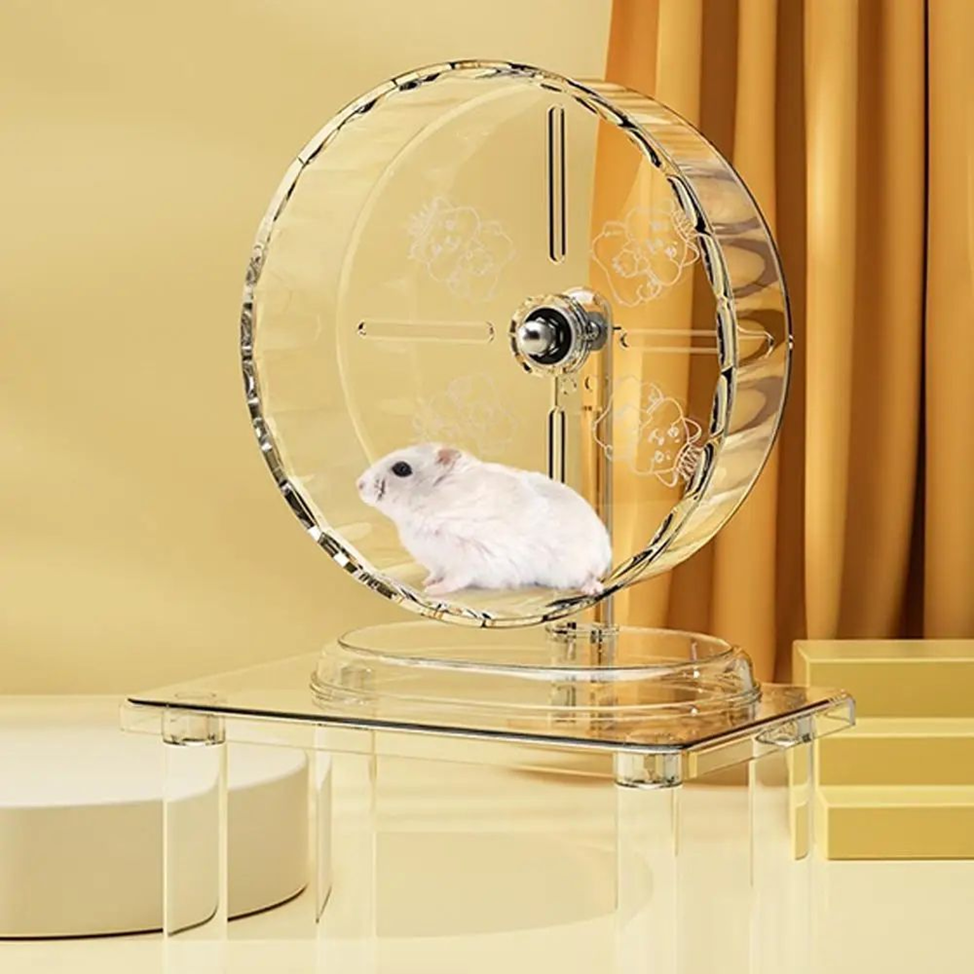 Transparent Silent Hamster Running Wheel With Widened Exercise Track 5