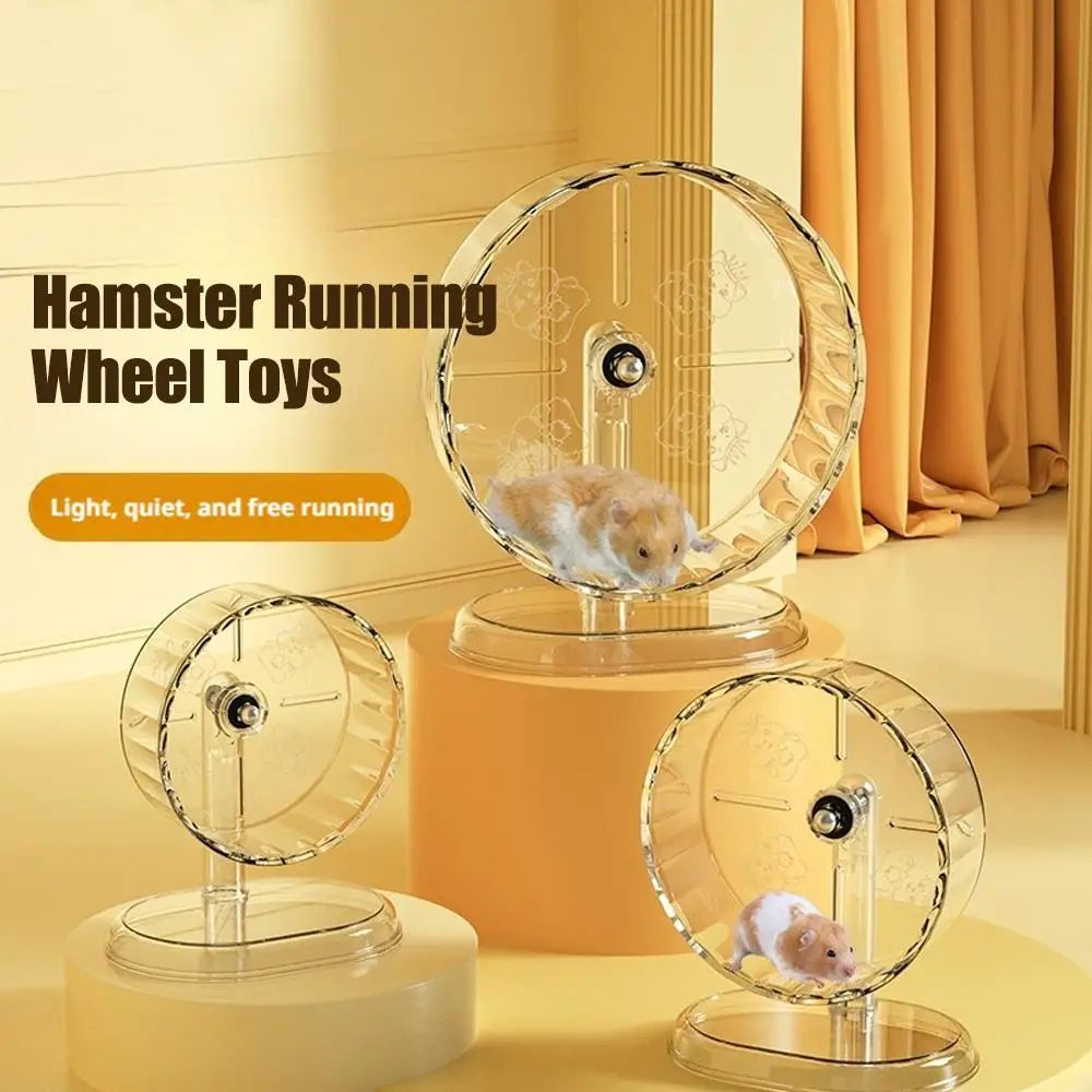 Transparent Silent Hamster Running Wheel With Widened Exercise Track 2