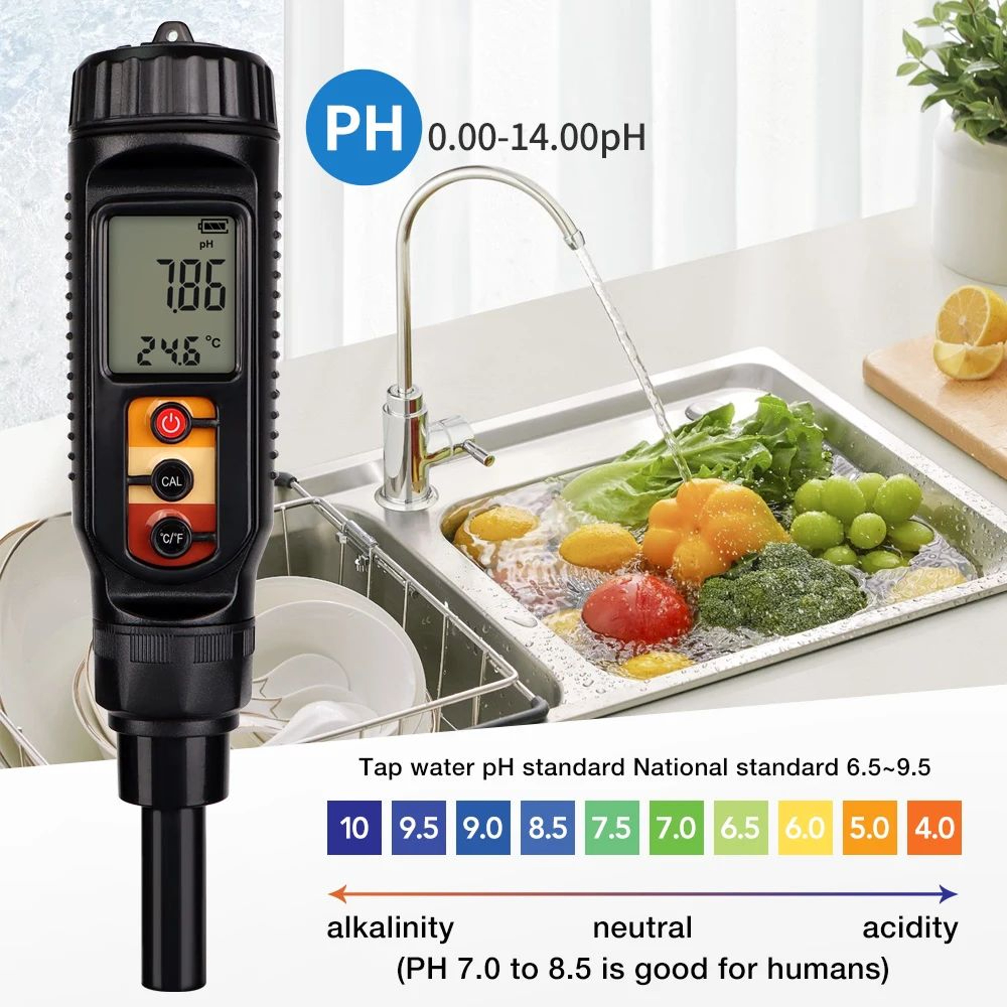 Digital Food PH Meter With Temperature Sensor For Dough Meat Cheese And Fruit 4