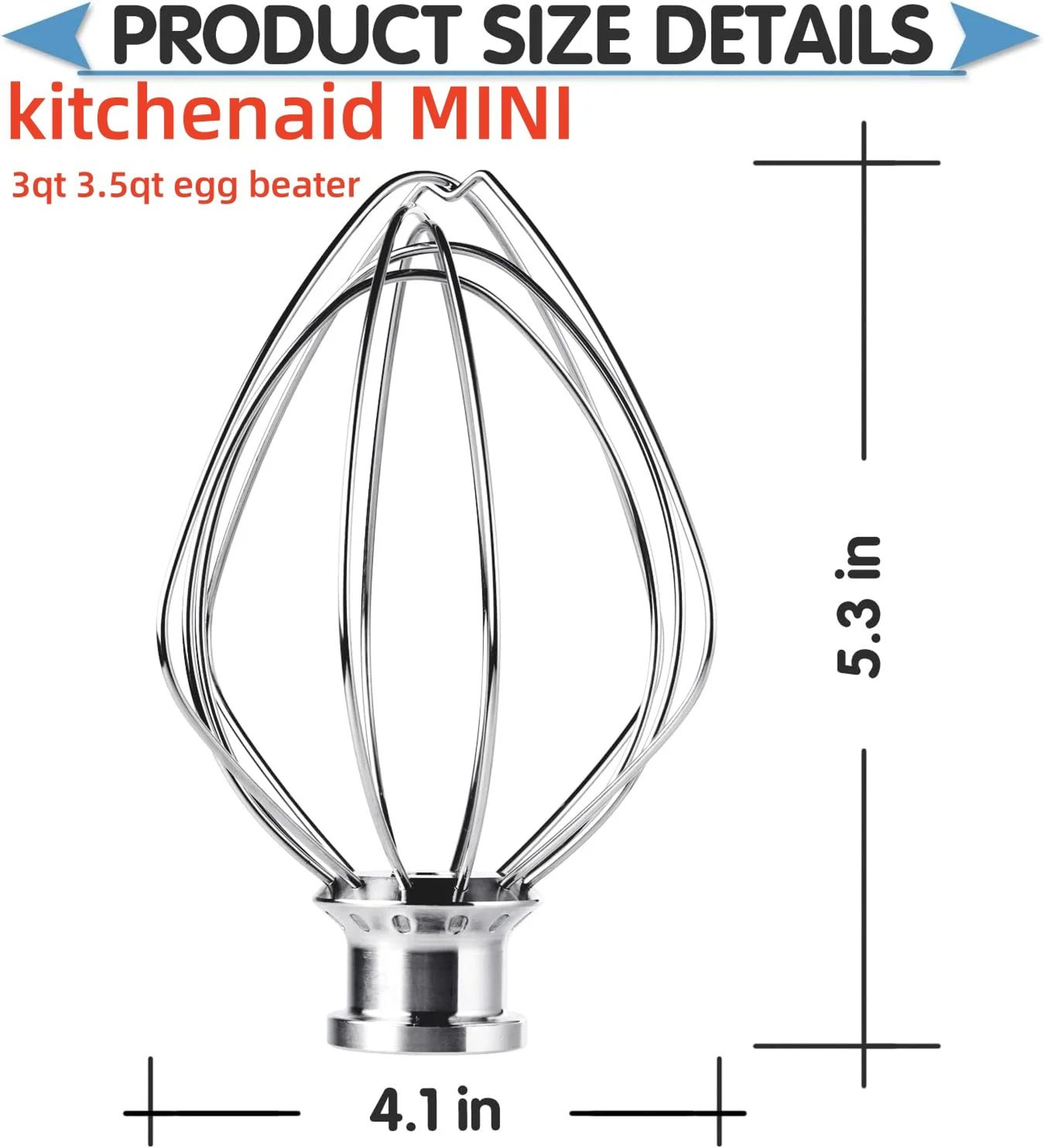 35 Quart 6Wire Whip Attachment For KitchenAid Mini Stand Mixer 1