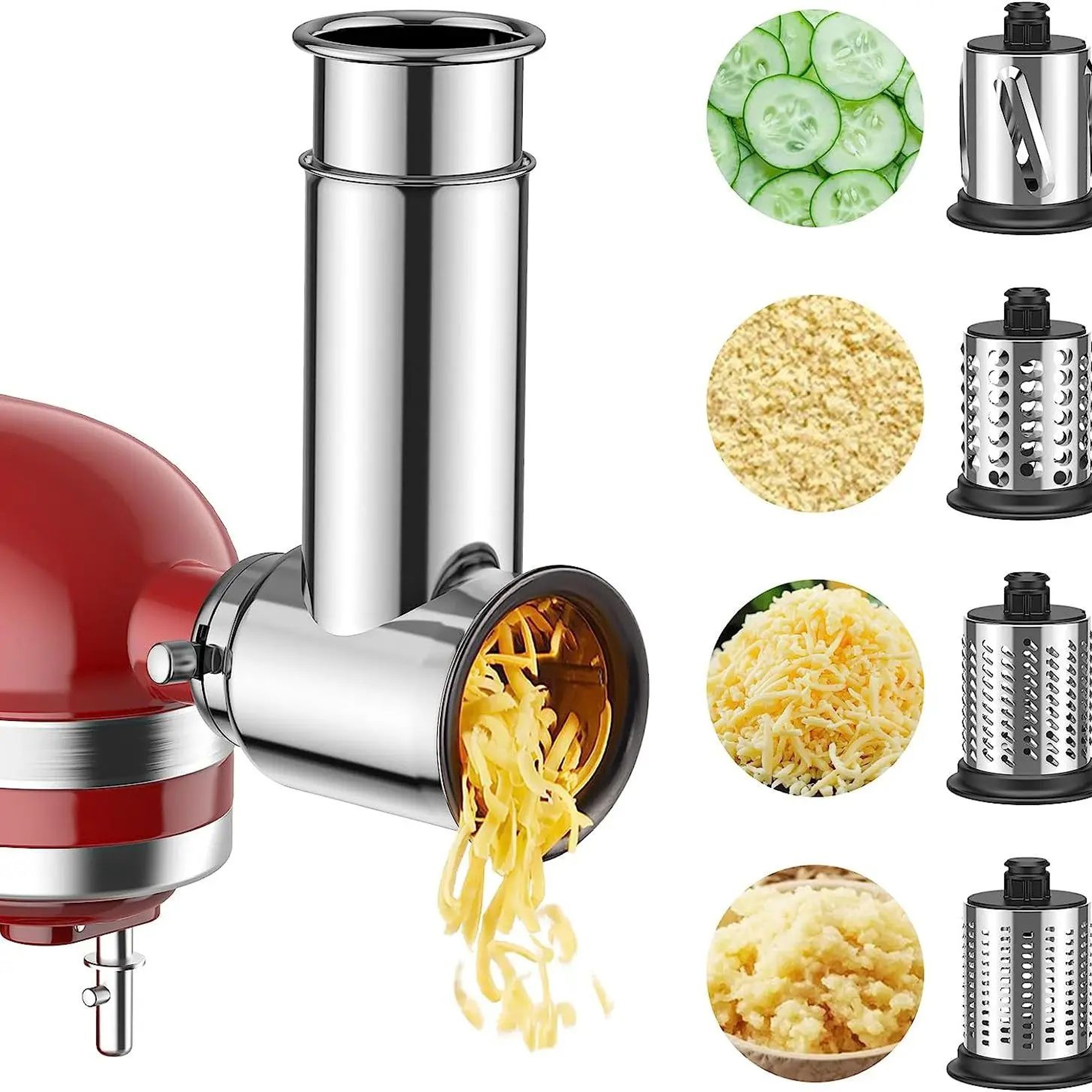 Slicer Shredder Attachment For KitchenAid Stand Mixer Vegetable Chopper And Cheese Grater 6