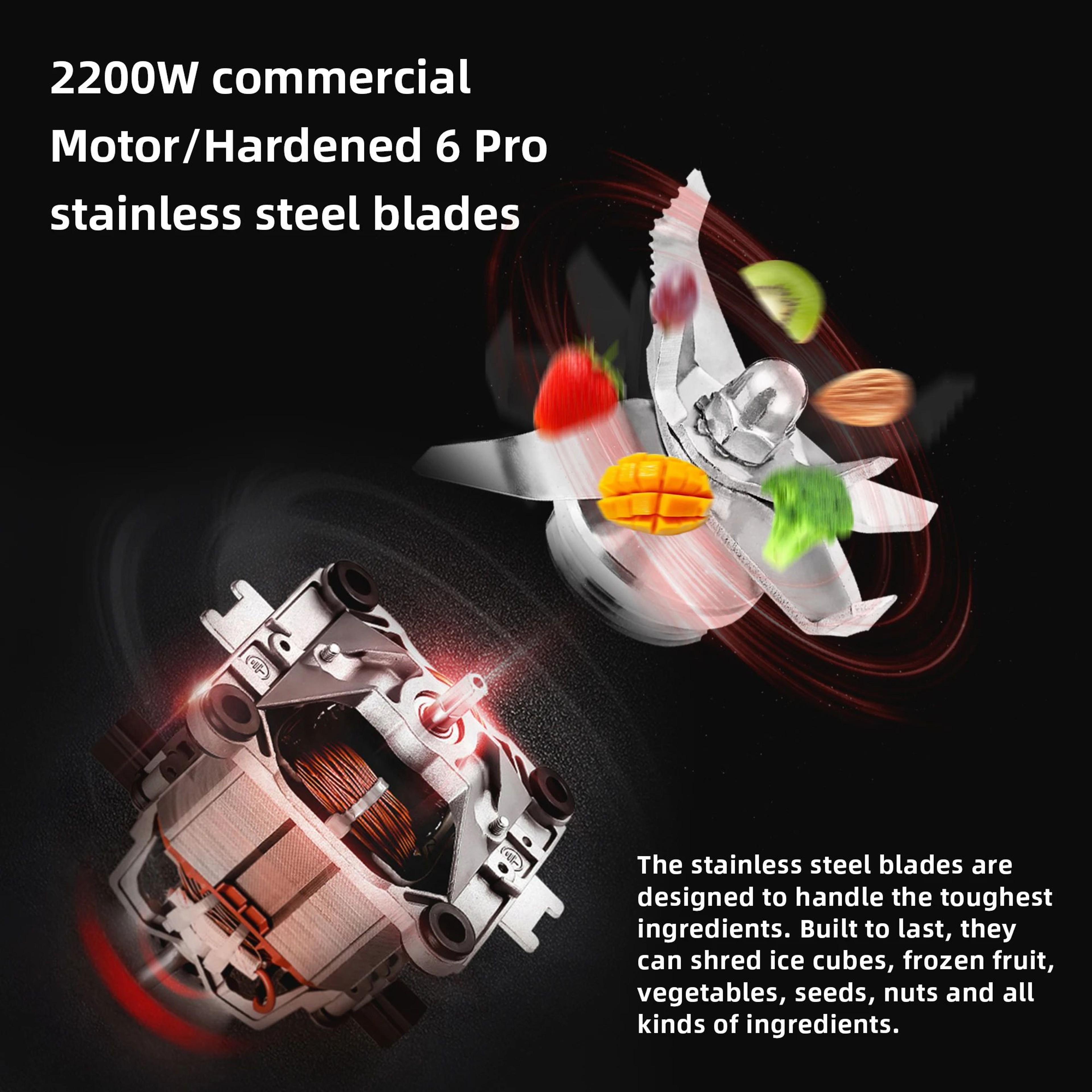 BioloMix 2200W Digital Professional Blender With 2L BPAFree Jar And 6 Preset Programs 4